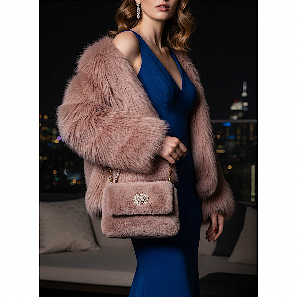 Bolso Victoria de piel sintética color rosa nude