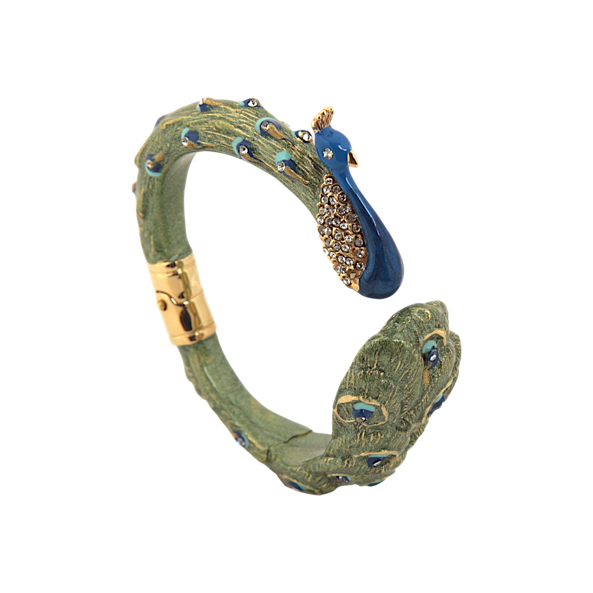 PULSERA PAVO REAL BLANCO CRISTALES