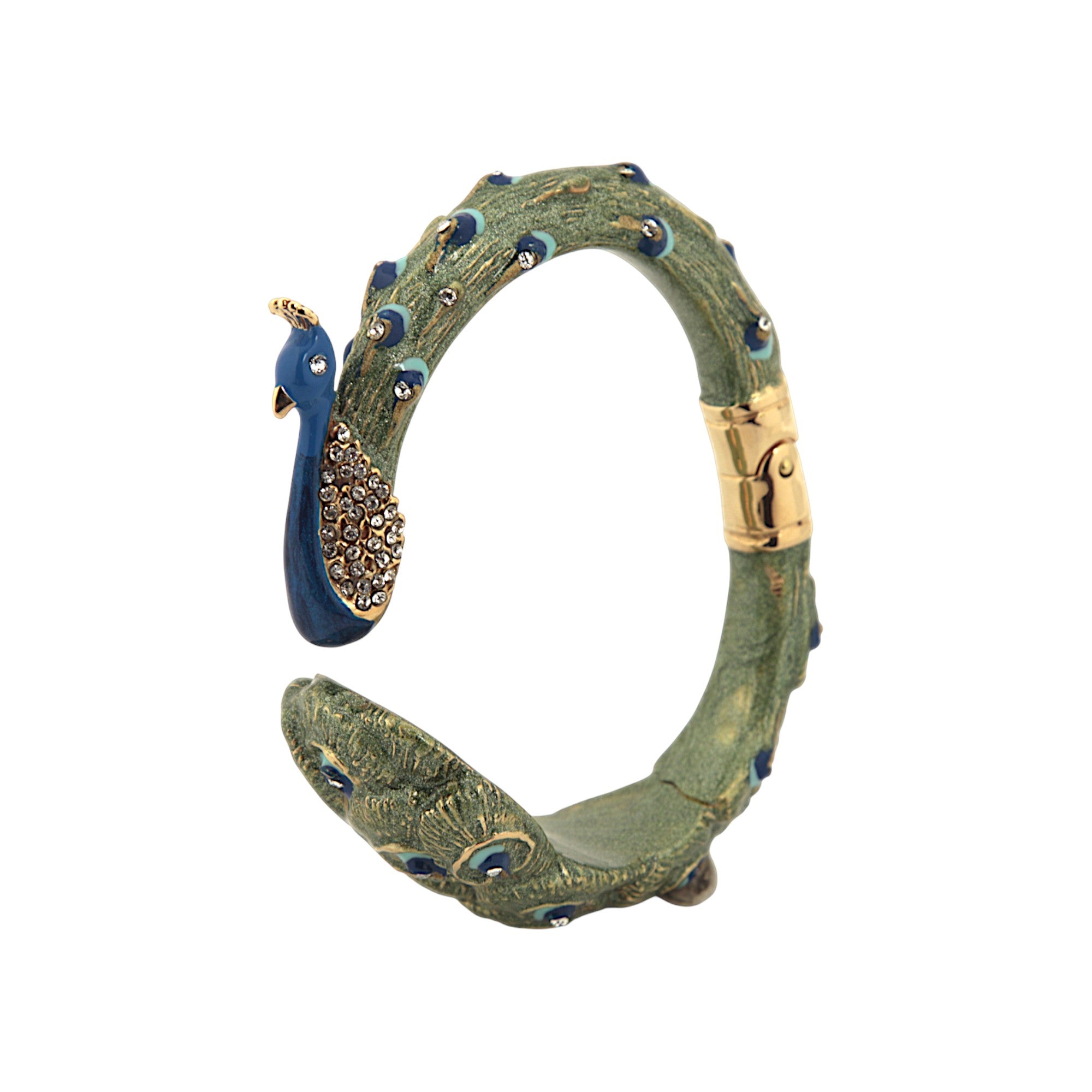 PULSERA PAVO REAL BLANCO CRISTALES
