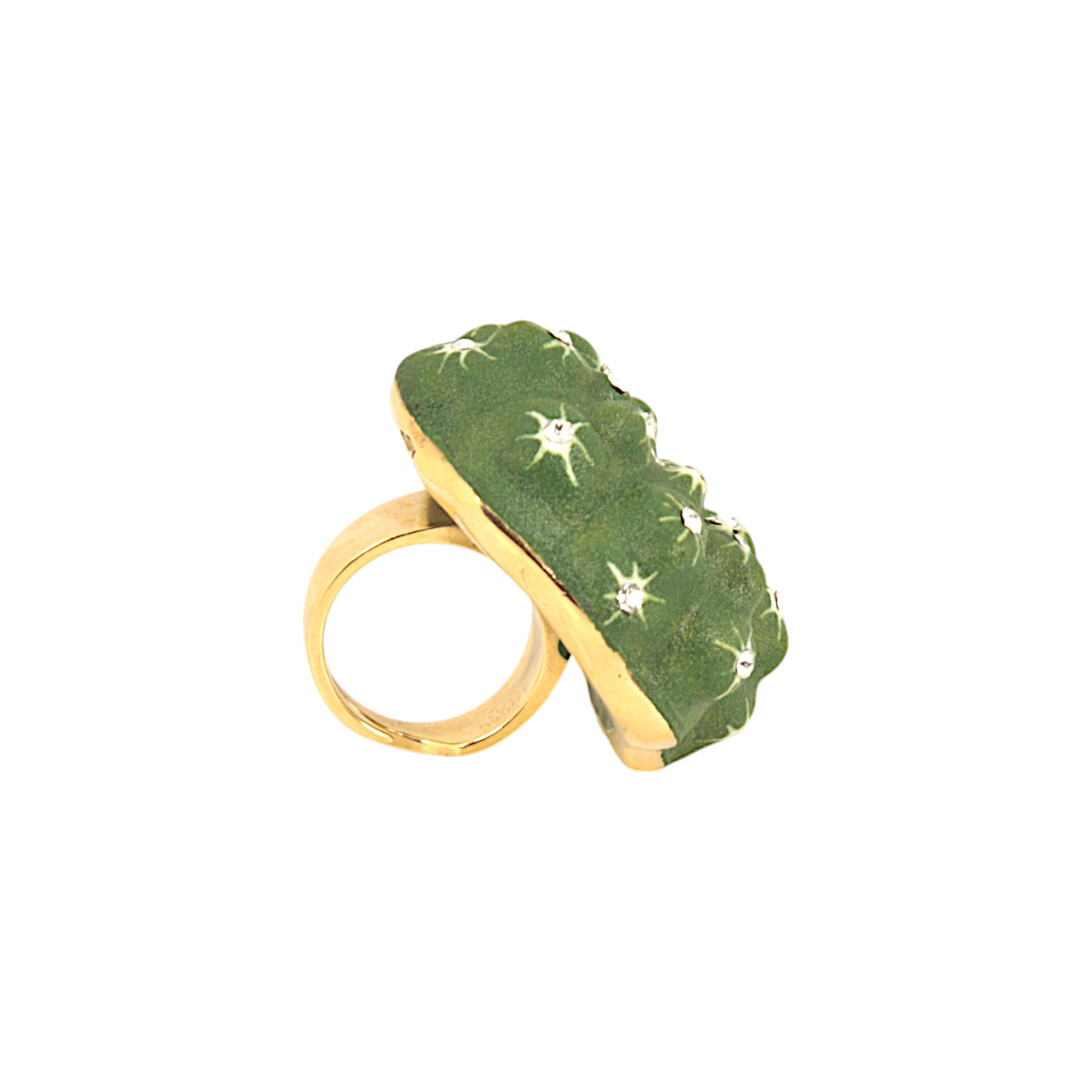 RING CACTUS WHIT CRYSTALS