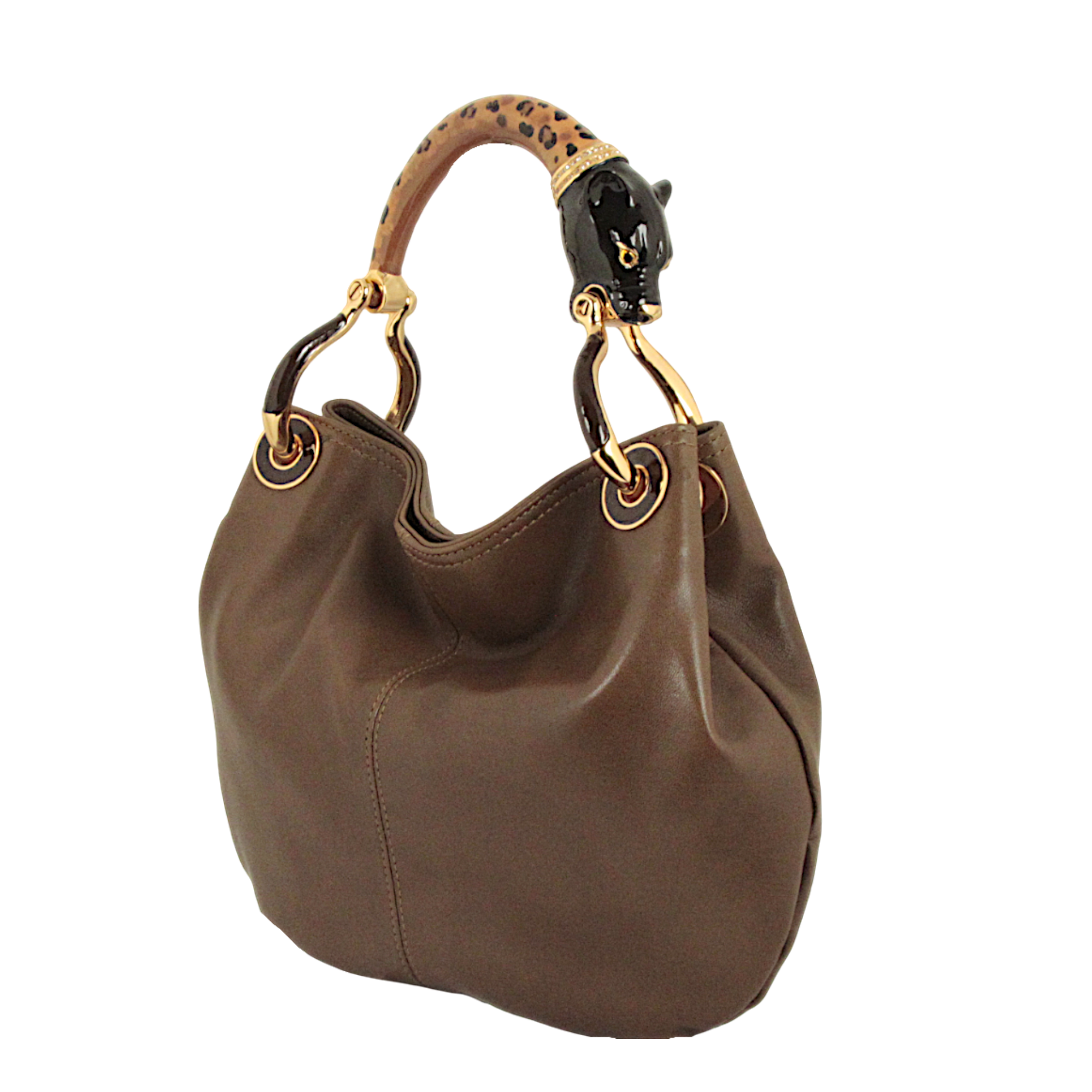 BOLSO PEQUEÑO DE MANO LEOPARDO CON ESTAMPADO DE PIEL DE PONI