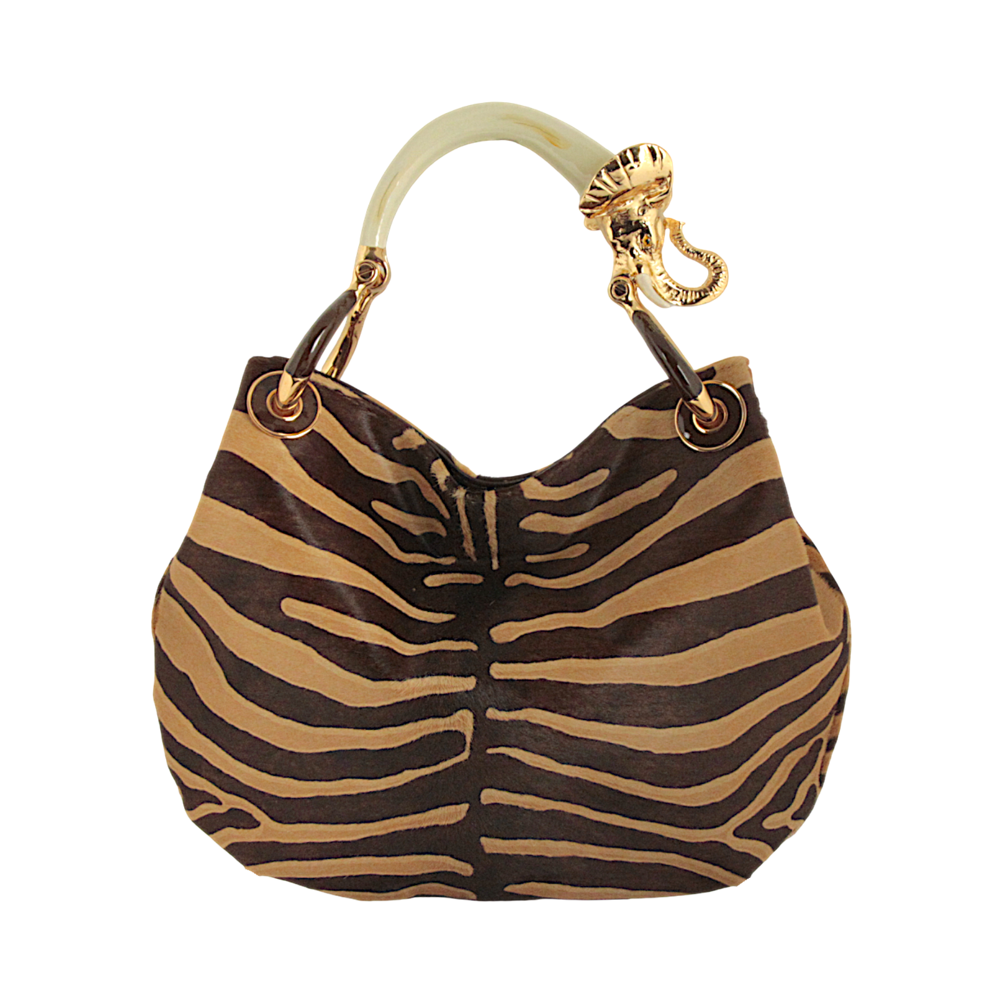 ELEPHANT SMALL HANDBAG IN PONY-EFFECT LEATHER