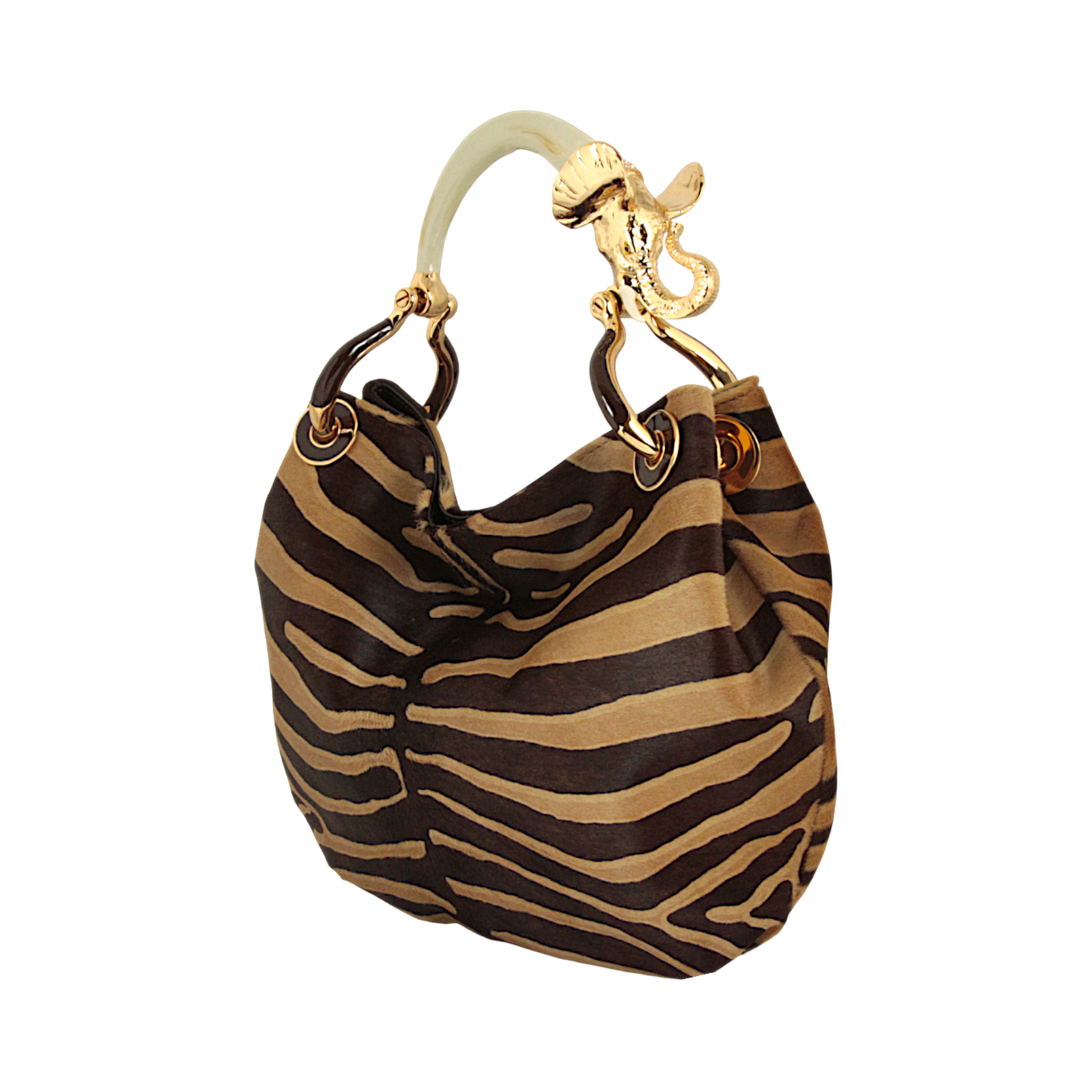 ELEPHANT SMALL HANDBAG IN PONY-EFFECT LEATHER