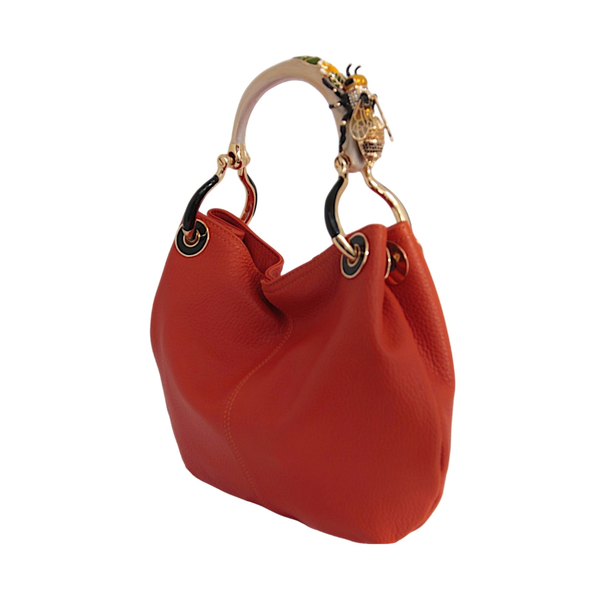 BOLSO PEQUEÑO BEE EN PIEL AMARILLA DE ALTA CALIDAD