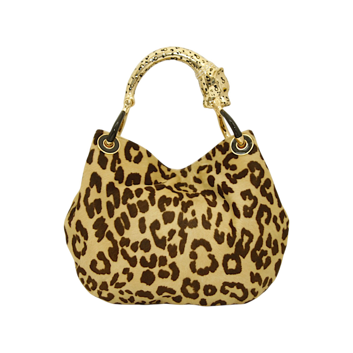 BOLSO PEQUEÑO DE PELO DE PONI CON ESTAMPADO DE JAGUAR