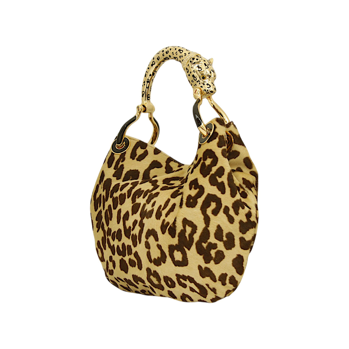 BOLSO PEQUEÑO DE PELO DE PONI CON ESTAMPADO DE JAGUAR