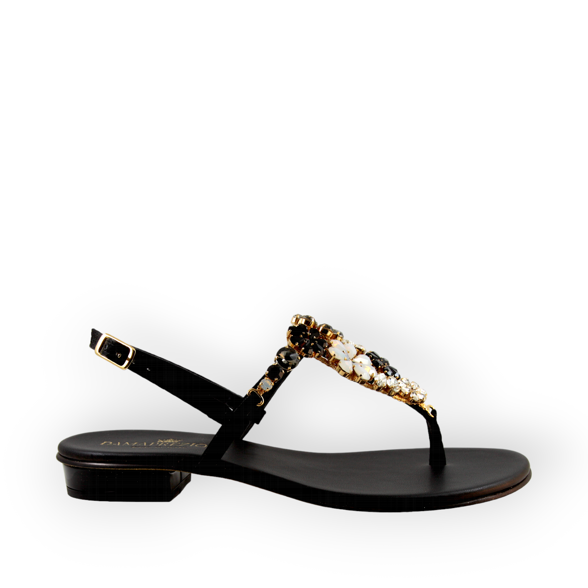 Gilda Black Sandals With Crystals.