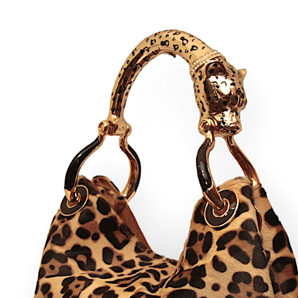 JAGUAR  WITH JAGUAR-PRINT PONY HAIR SMALL HANDBAG