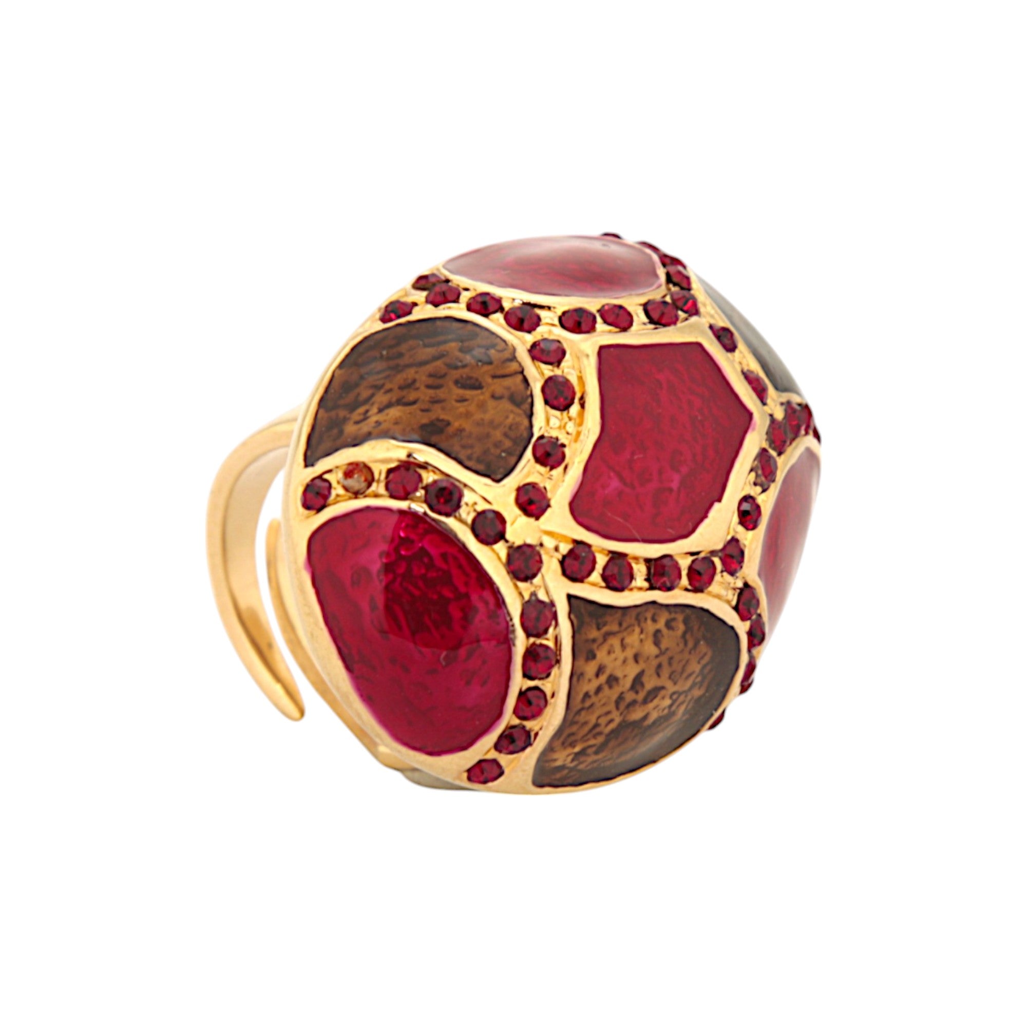 MOSAIC RING BORDEAUX RED