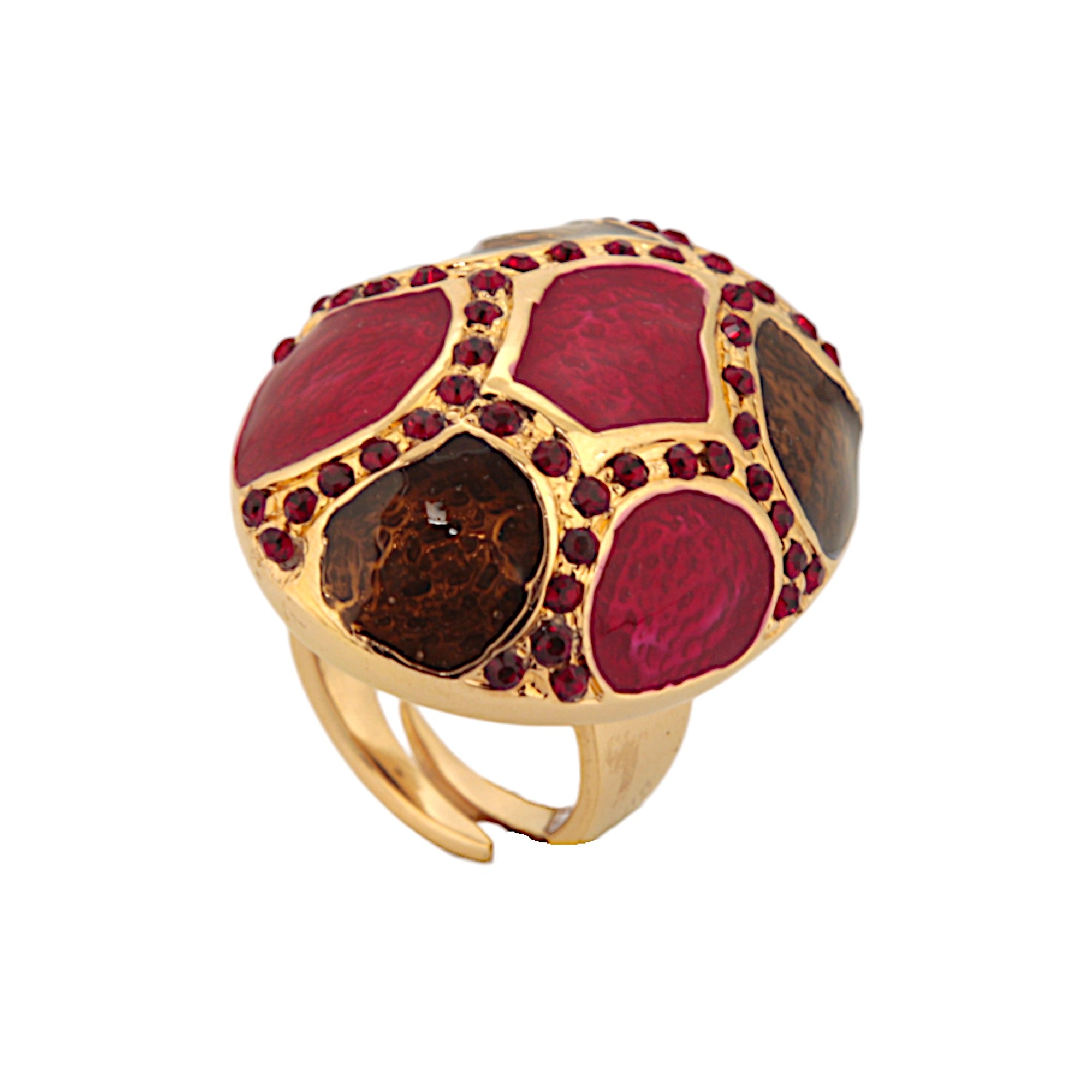 MOSAIC RING BORDEAUX RED