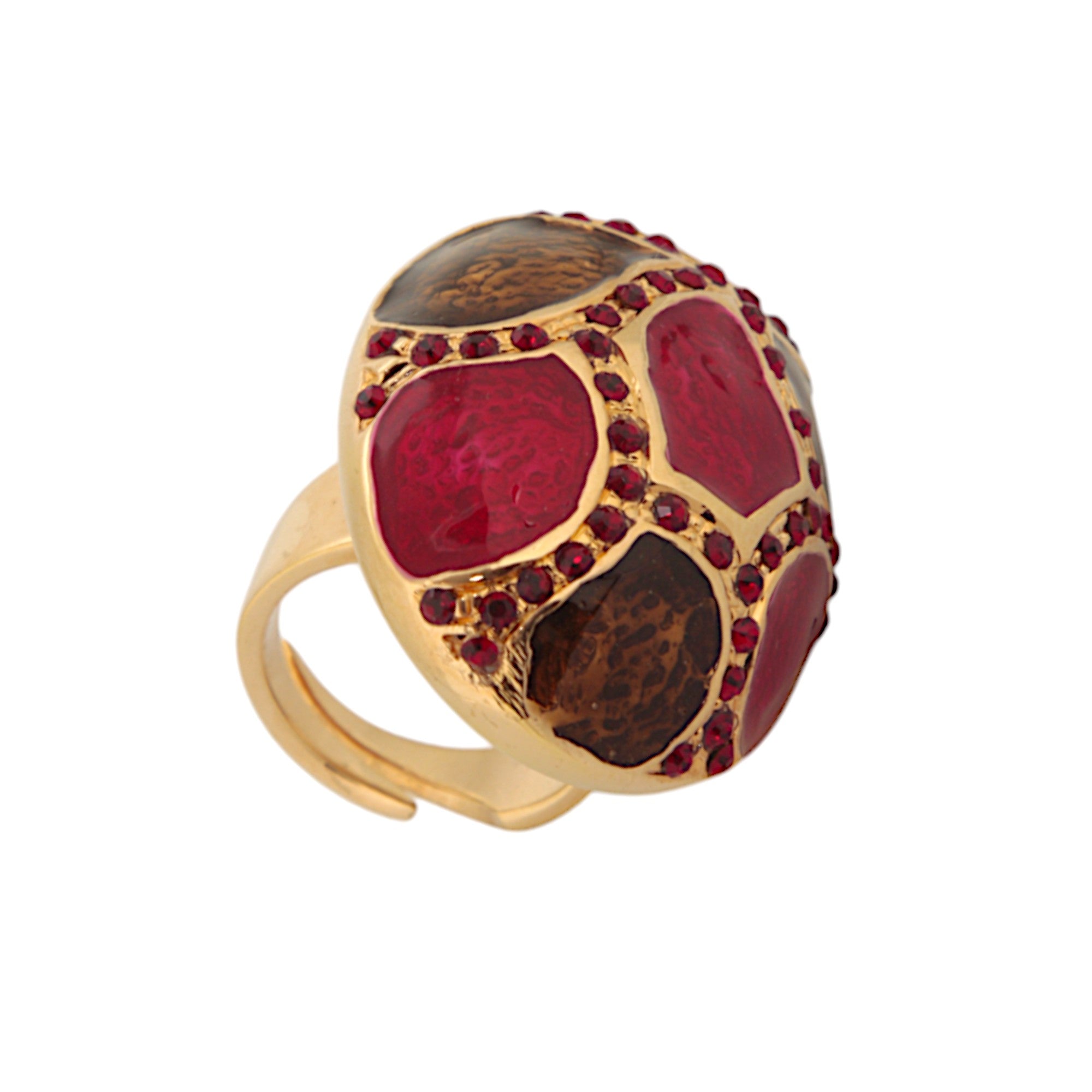 MOSAIC RING BORDEAUX RED