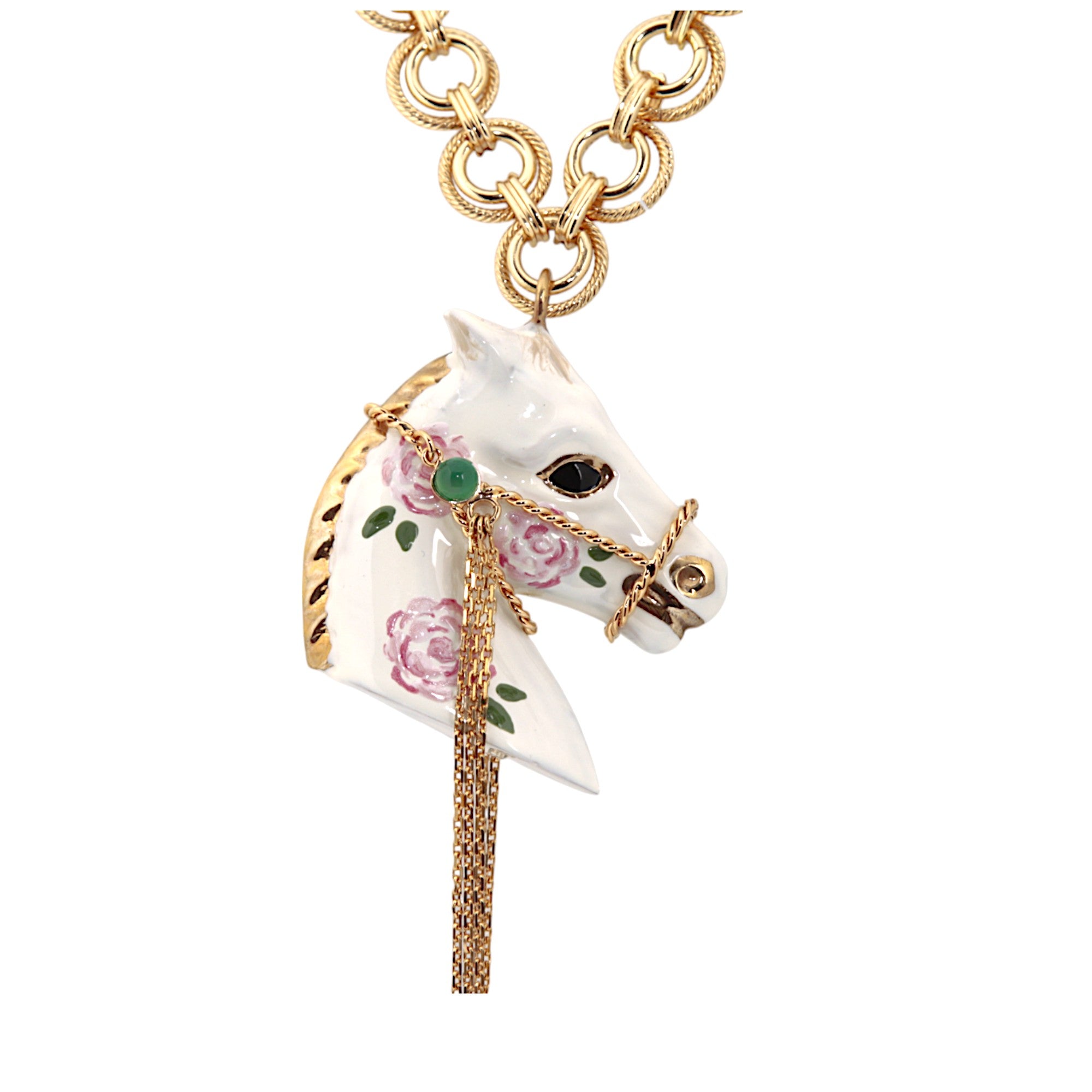 WHITE HORSE NECKLACE
