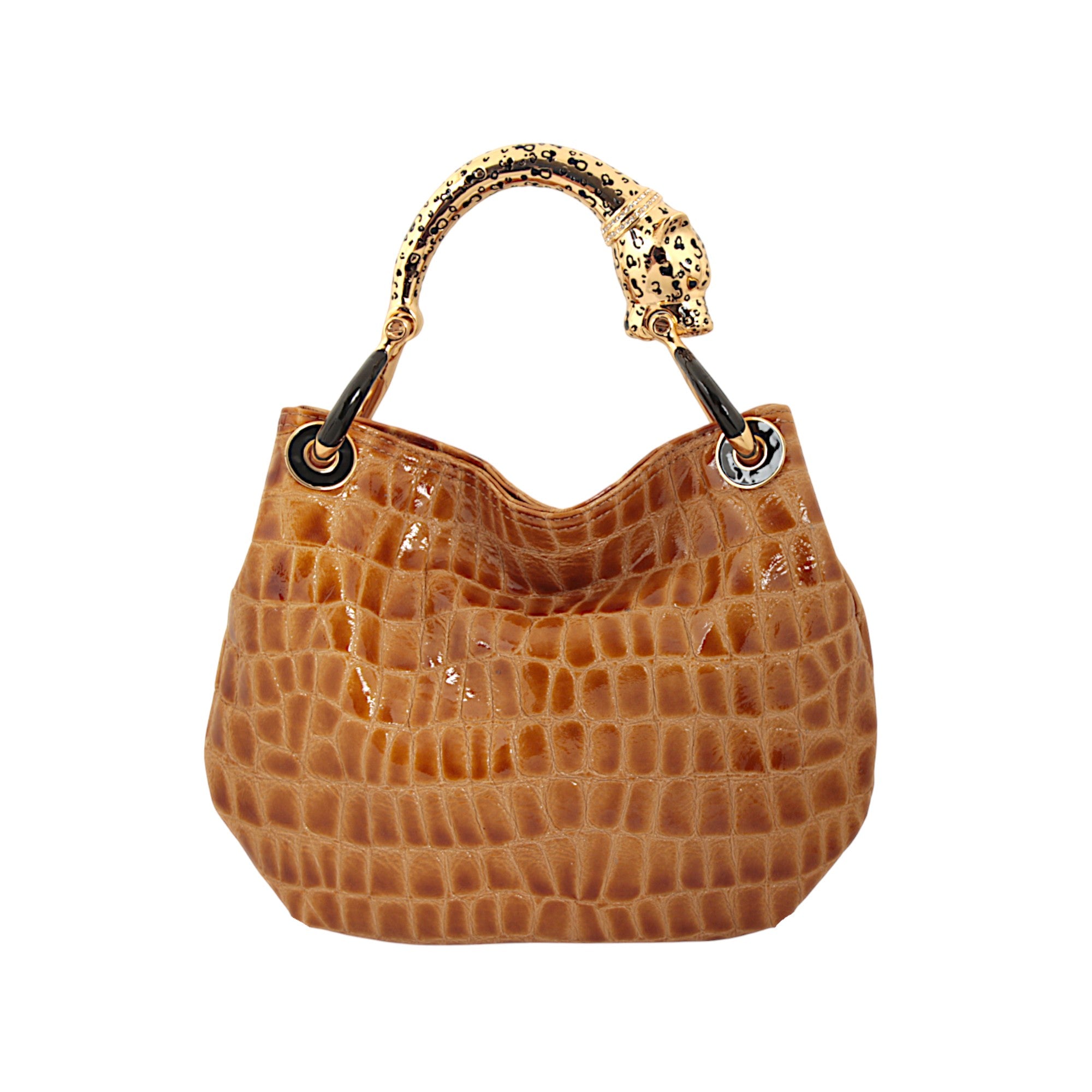 JAGUAR SMALL HANDBAG WITH CROCO PRINTED LEATHER
