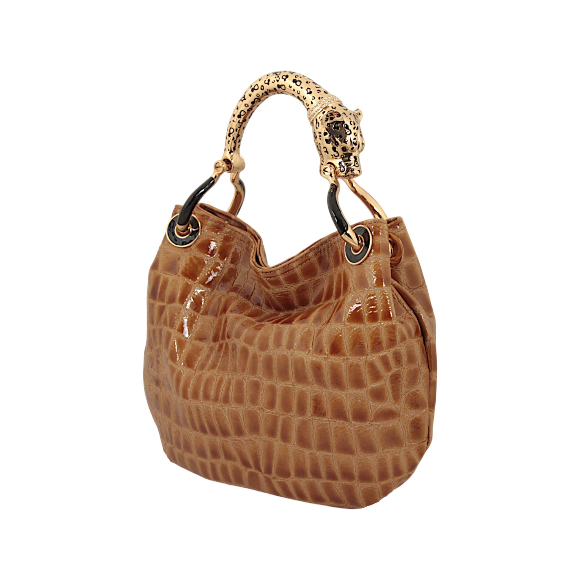 JAGUAR SMALL HANDBAG WITH CROCO PRINTED LEATHER