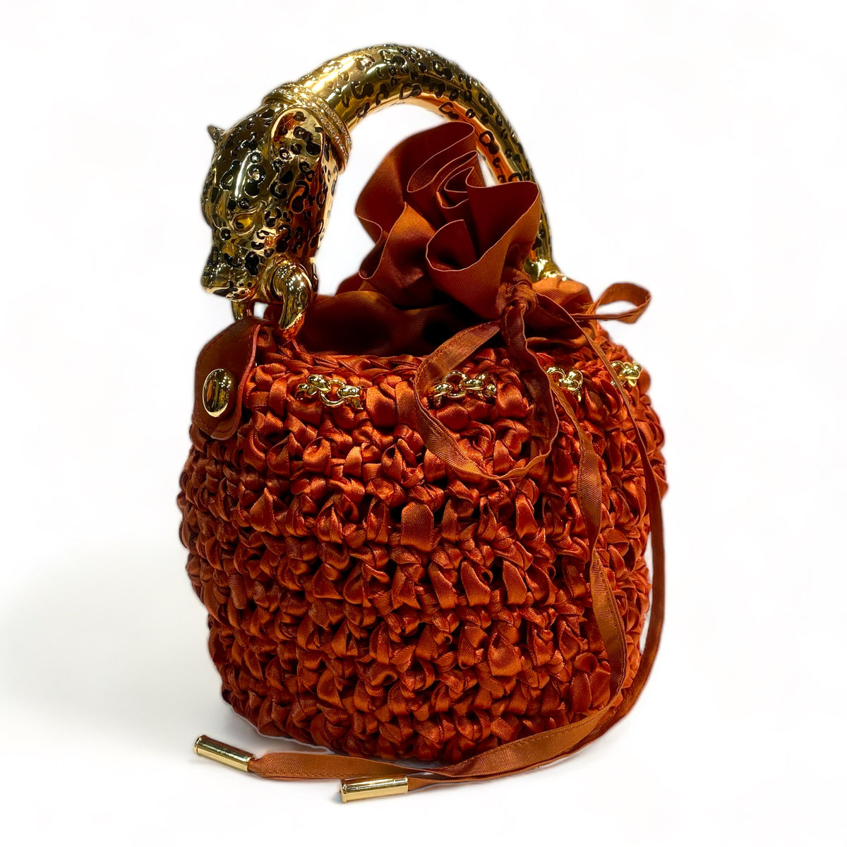Bucket with Handle Ornated with Enameled Jaguar