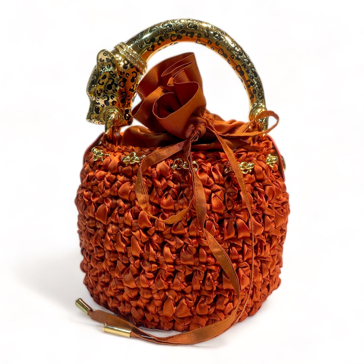 Bucket with Handle Ornated with Enameled Jaguar