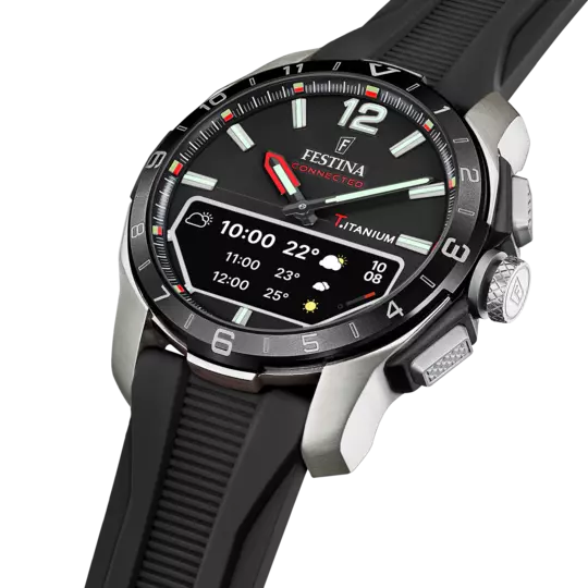 Orologio CONNECTED F23000/4 in titanio cinturino silicone nero