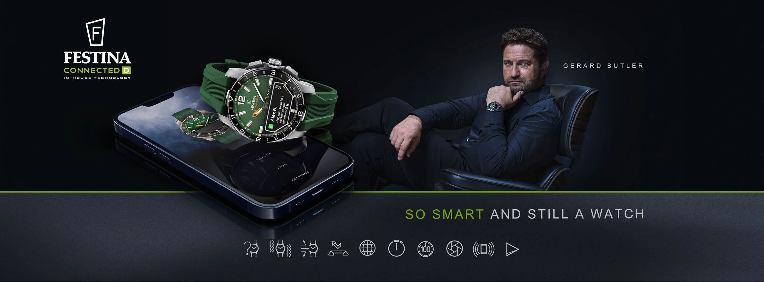 Orologio CONNECTED F23000/4 in titanio cinturino silicone nero
