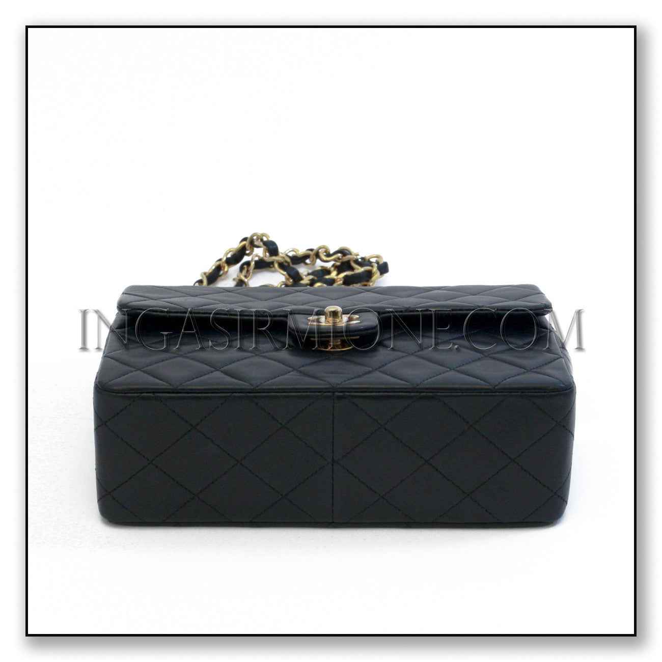 black quilted flap bag