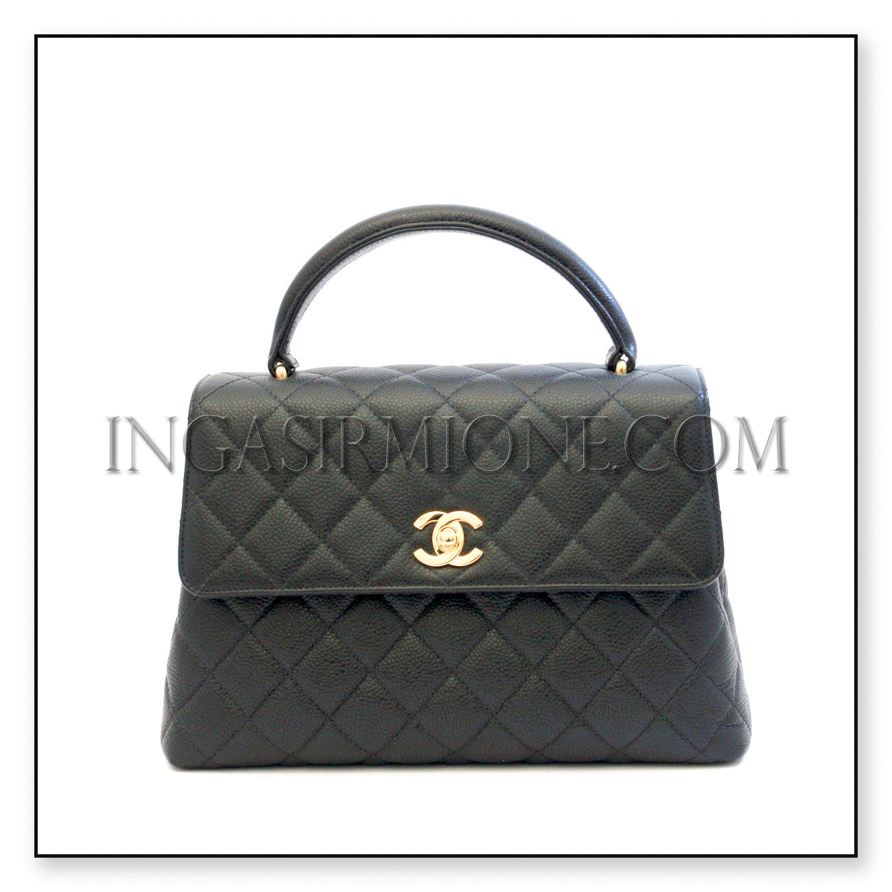 CHANEL Mini black caviar