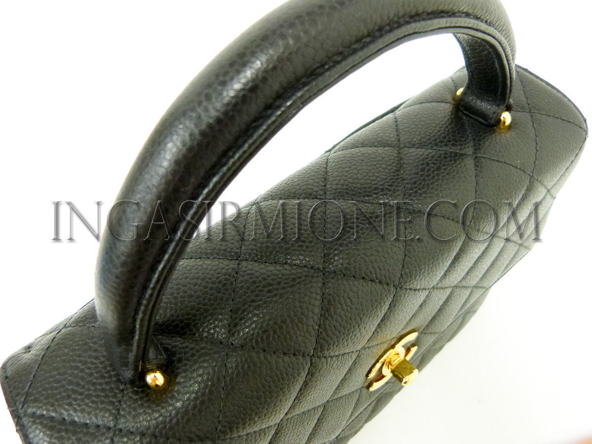 CHANEL Mini black caviar