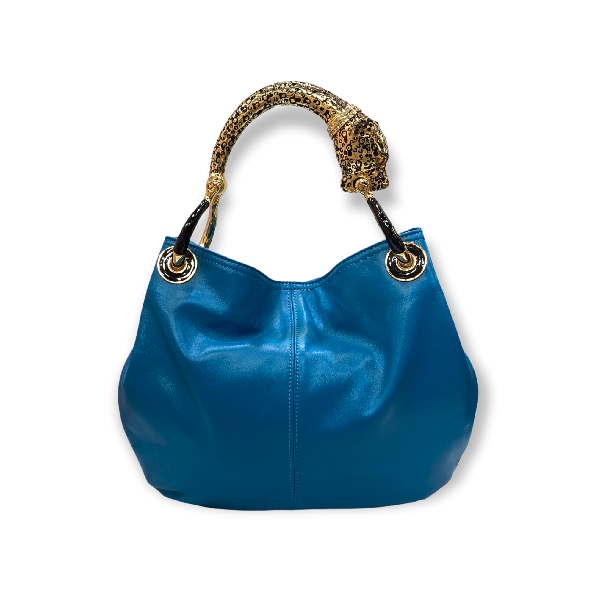 . Precious handbag made in Italy with fine accessories Creart2 made in polychrome enamels and exclusive hides