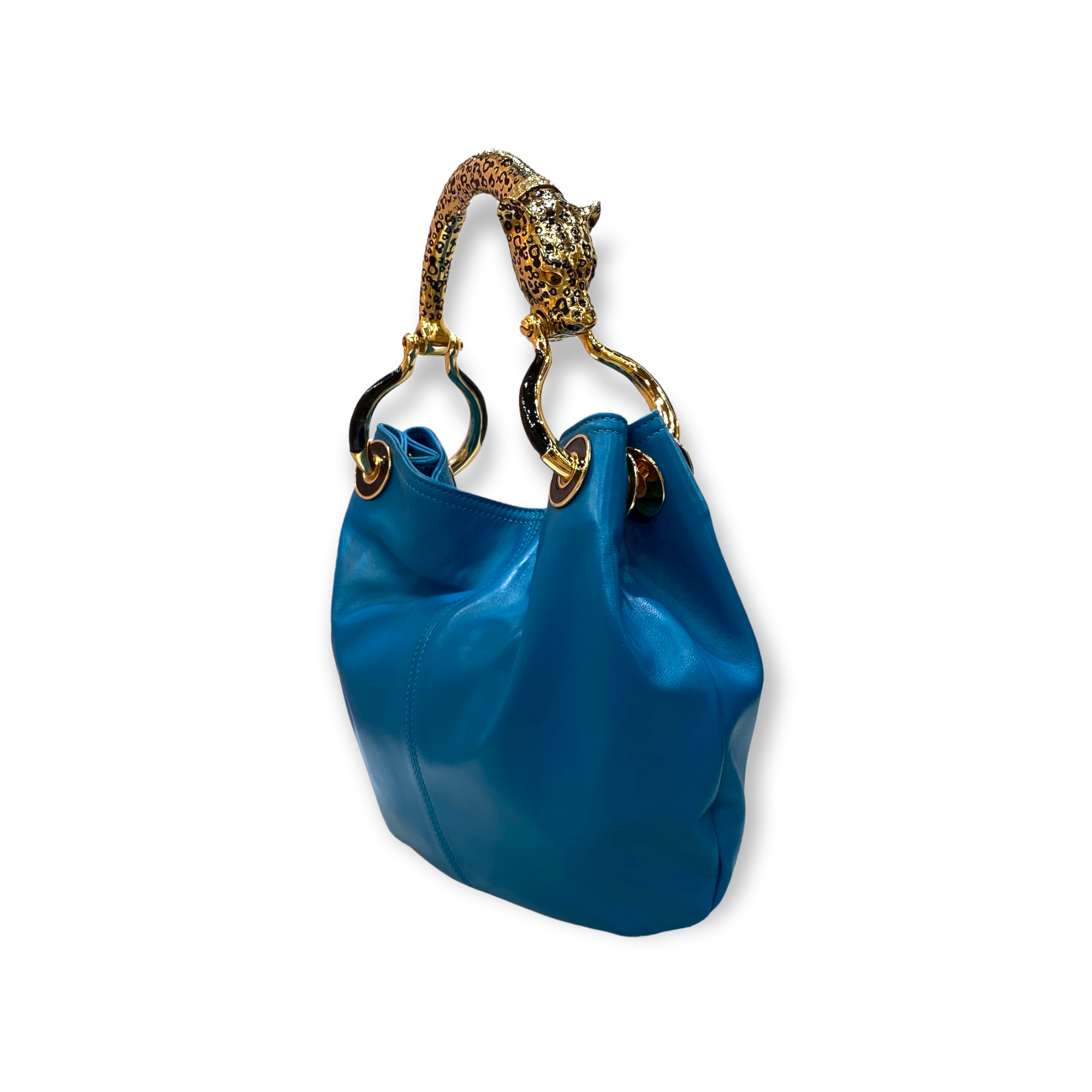 . Precious handbag made in Italy with fine accessories Creart2 made in polychrome enamels and exclusive hides