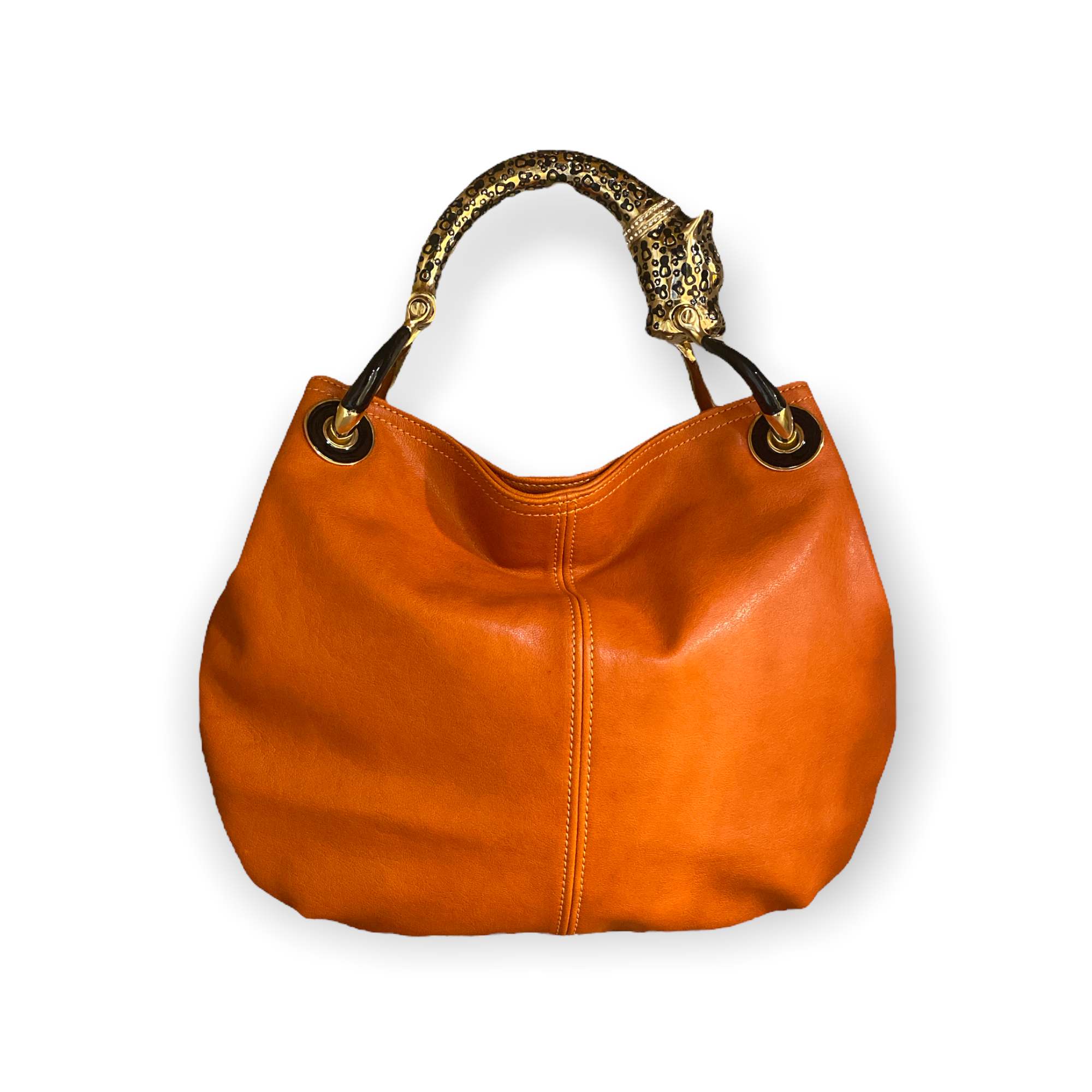 BOLSO PEQUEÑO JAGUAR DE PIEL NAPPA NARANJA