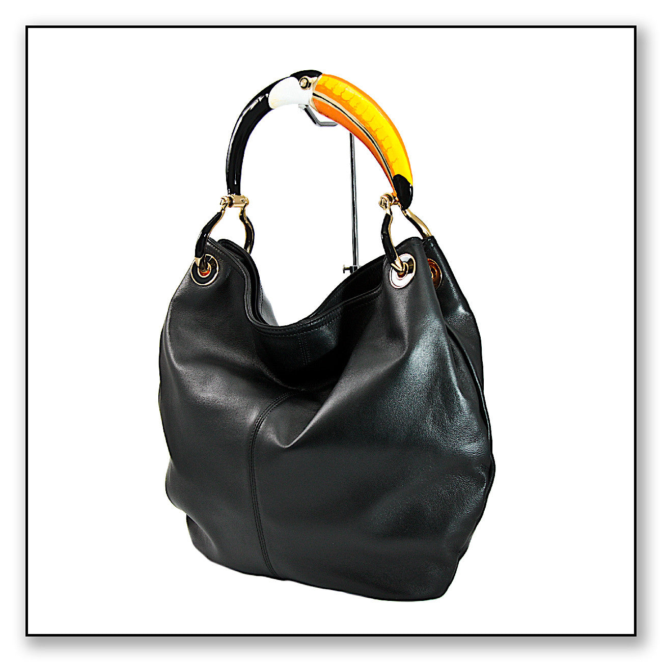 TOUCAN CLASSIC BAG WITH BLACK VEGAN LEATHER
