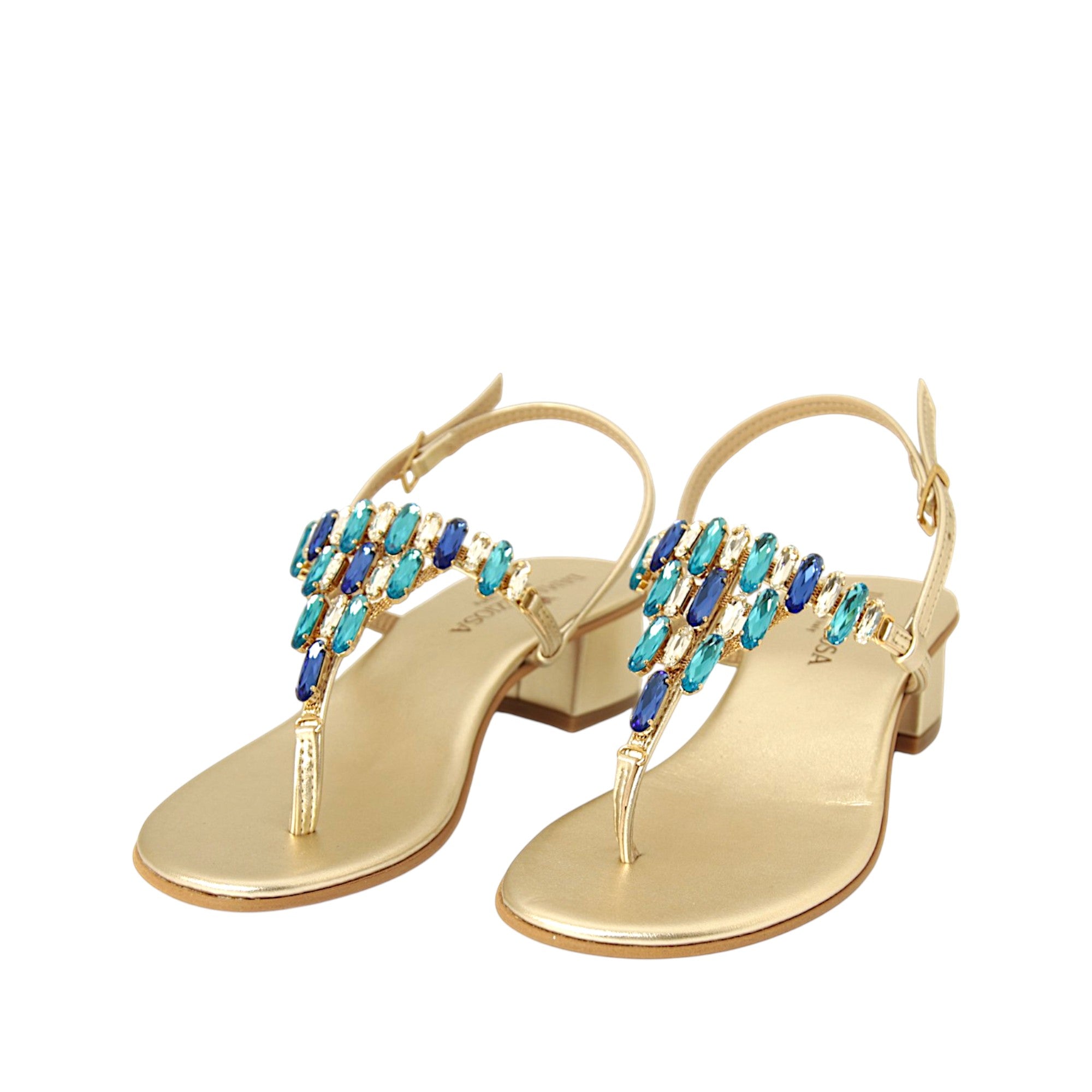 Gabrielle Sapphire Jewel Sandal by DAMAPREZIOSA