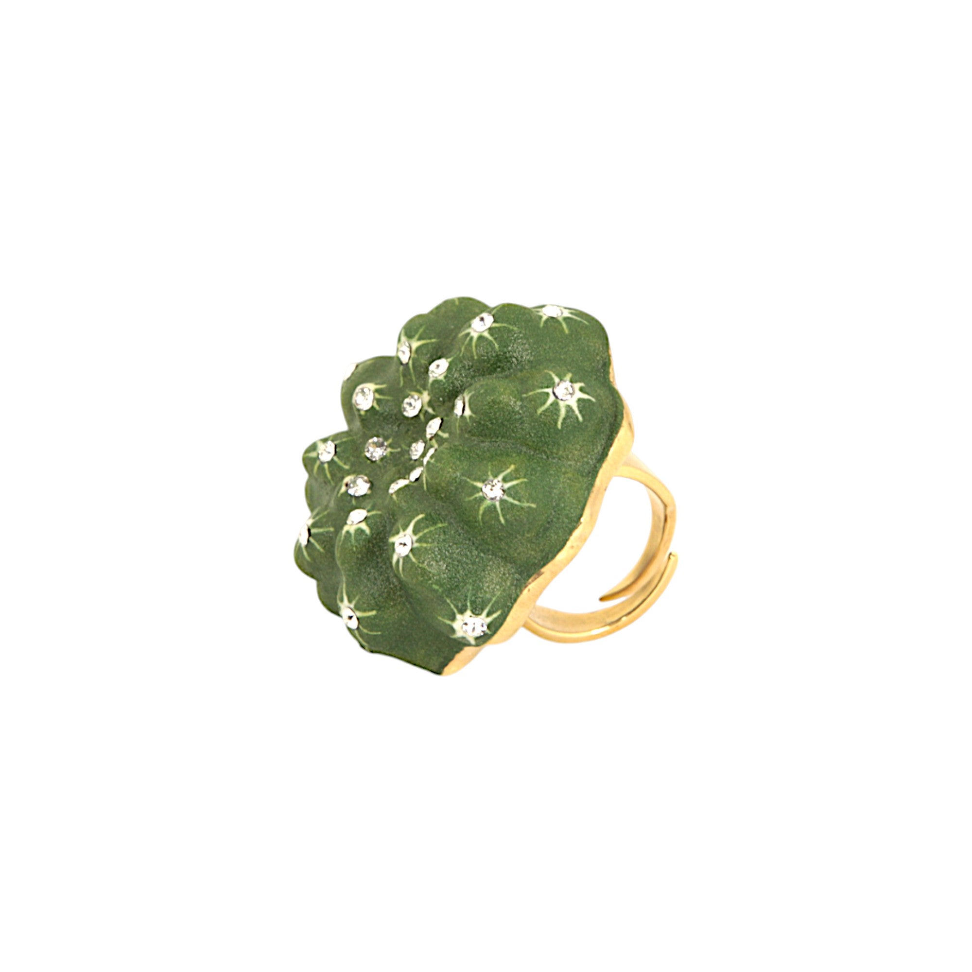 RING CACTUS WHIT CRYSTALS