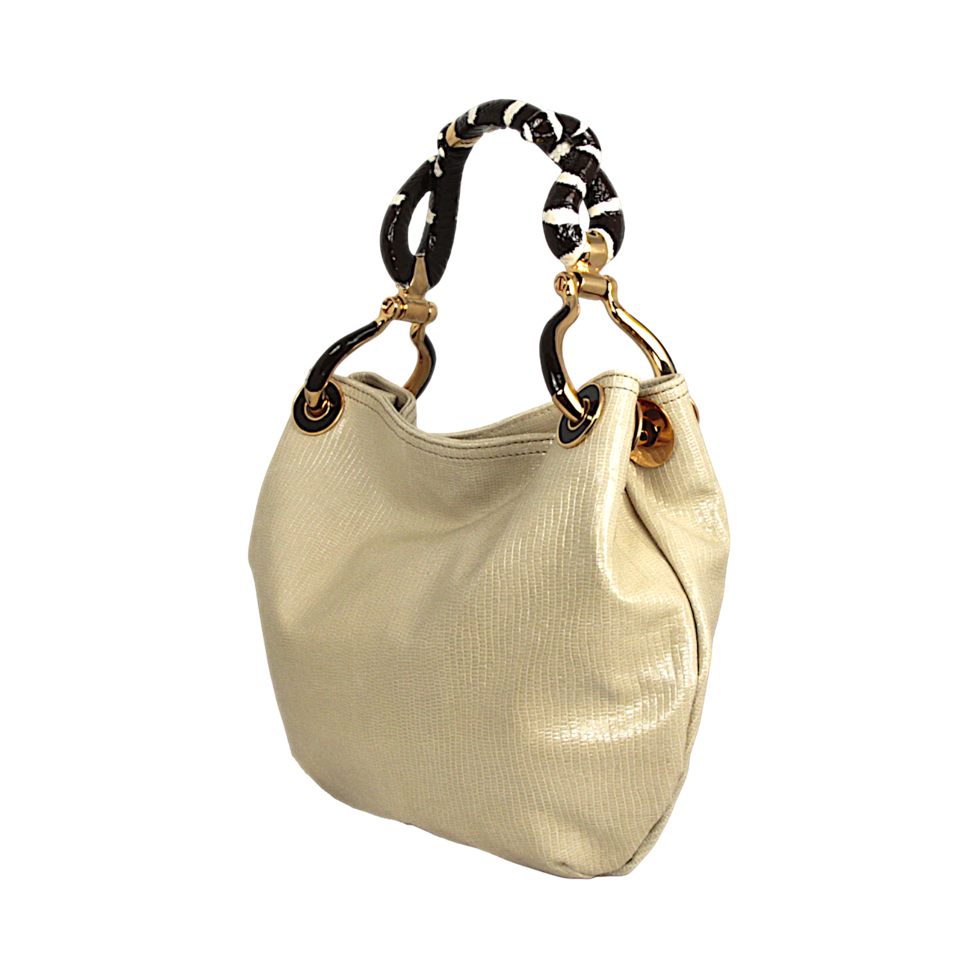 (PRE-ORDINE) BORSA PICCOLA A MANO GIALLA CON STAMPA SERPENTE E PELLE COCCODRILLO