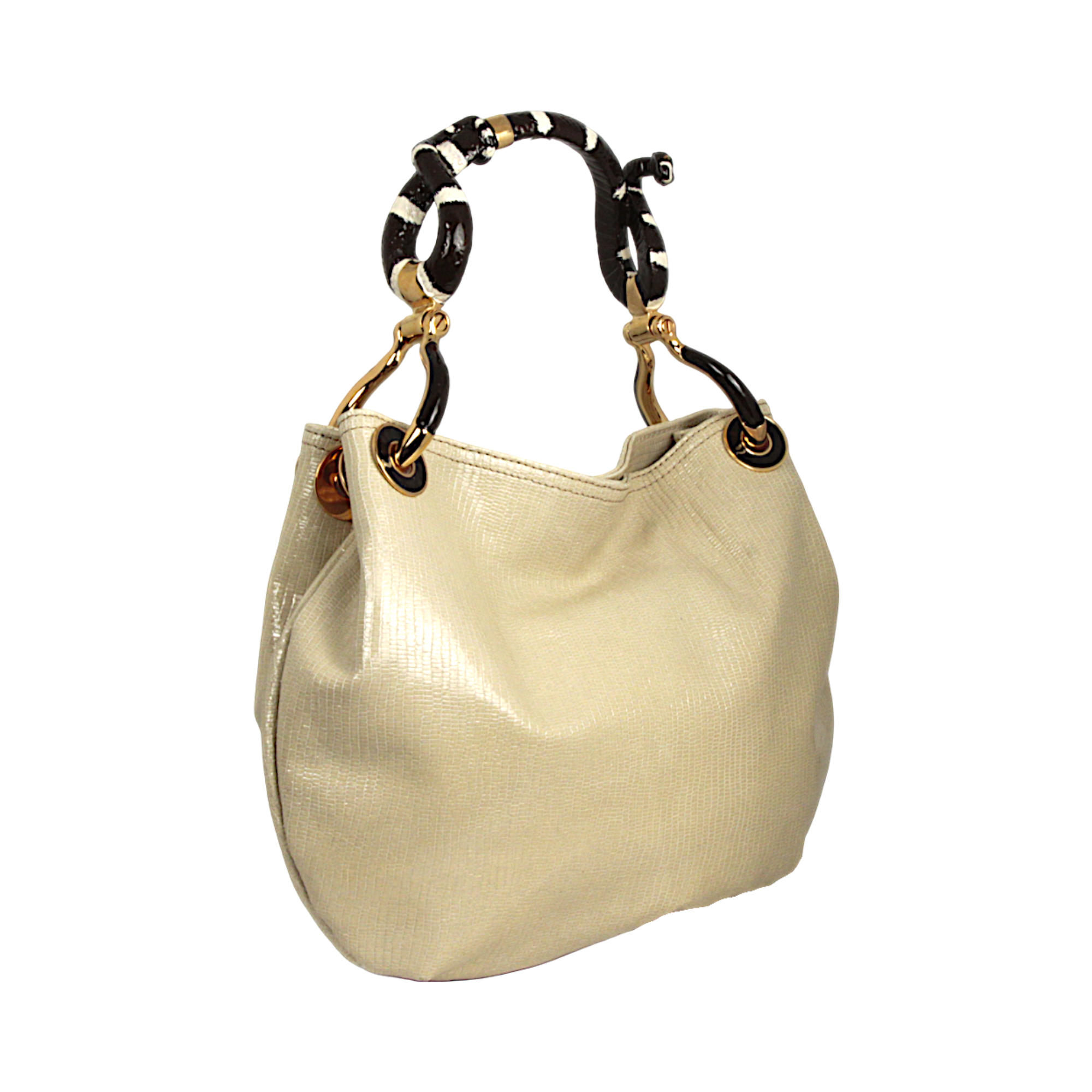 (PRE-ORDINE) BORSA PICCOLA A MANO GIALLA CON STAMPA SERPENTE E PELLE COCCODRILLO