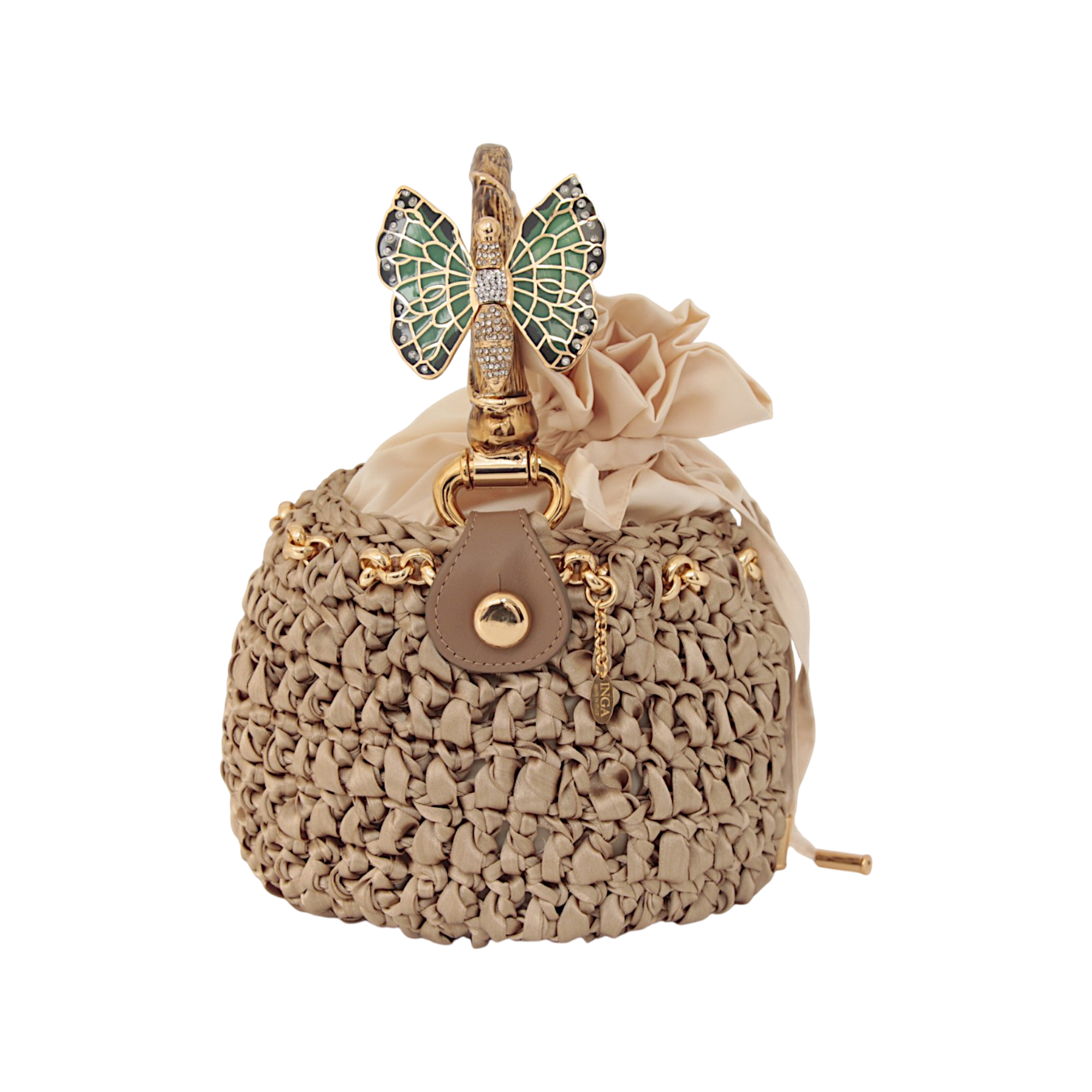 Butterfly Bucket Bag Beige