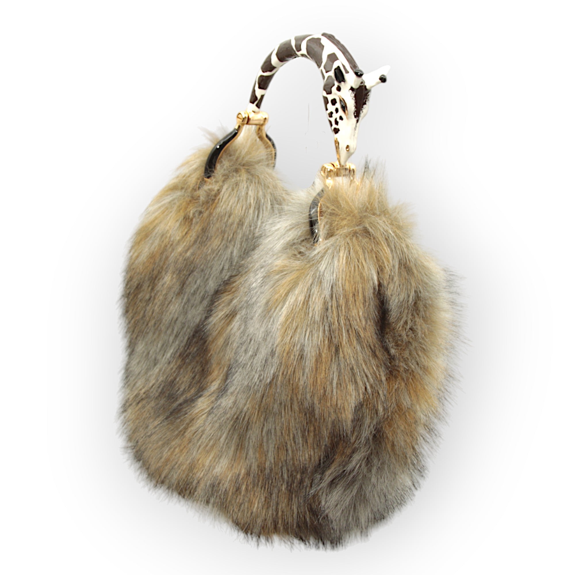 GIRAFFE  SMALL HANDBAG  IN HIGHT QUALITY FAUX FUR