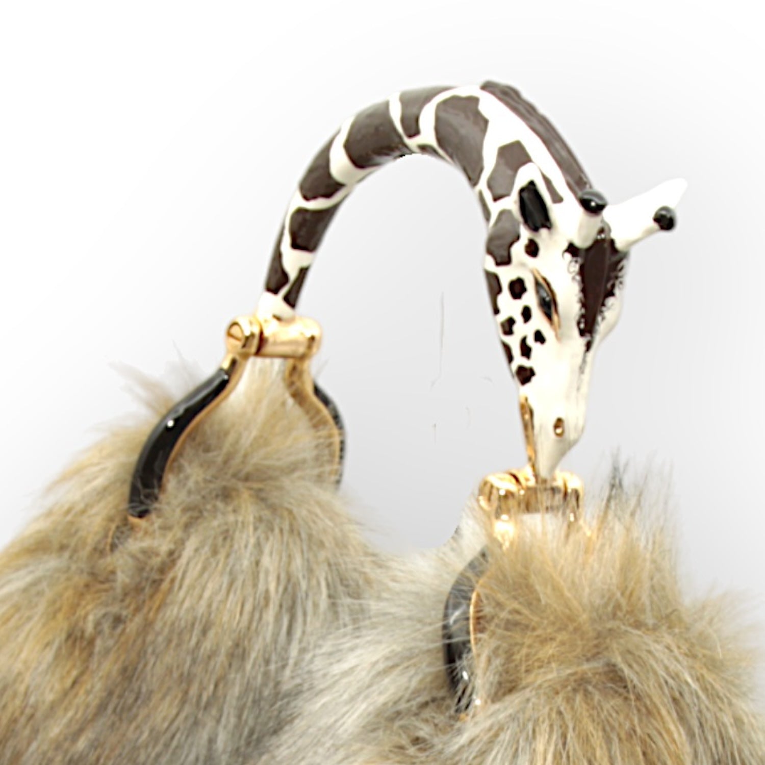 GIRAFFE  SMALL HANDBAG  IN HIGHT QUALITY FAUX FUR