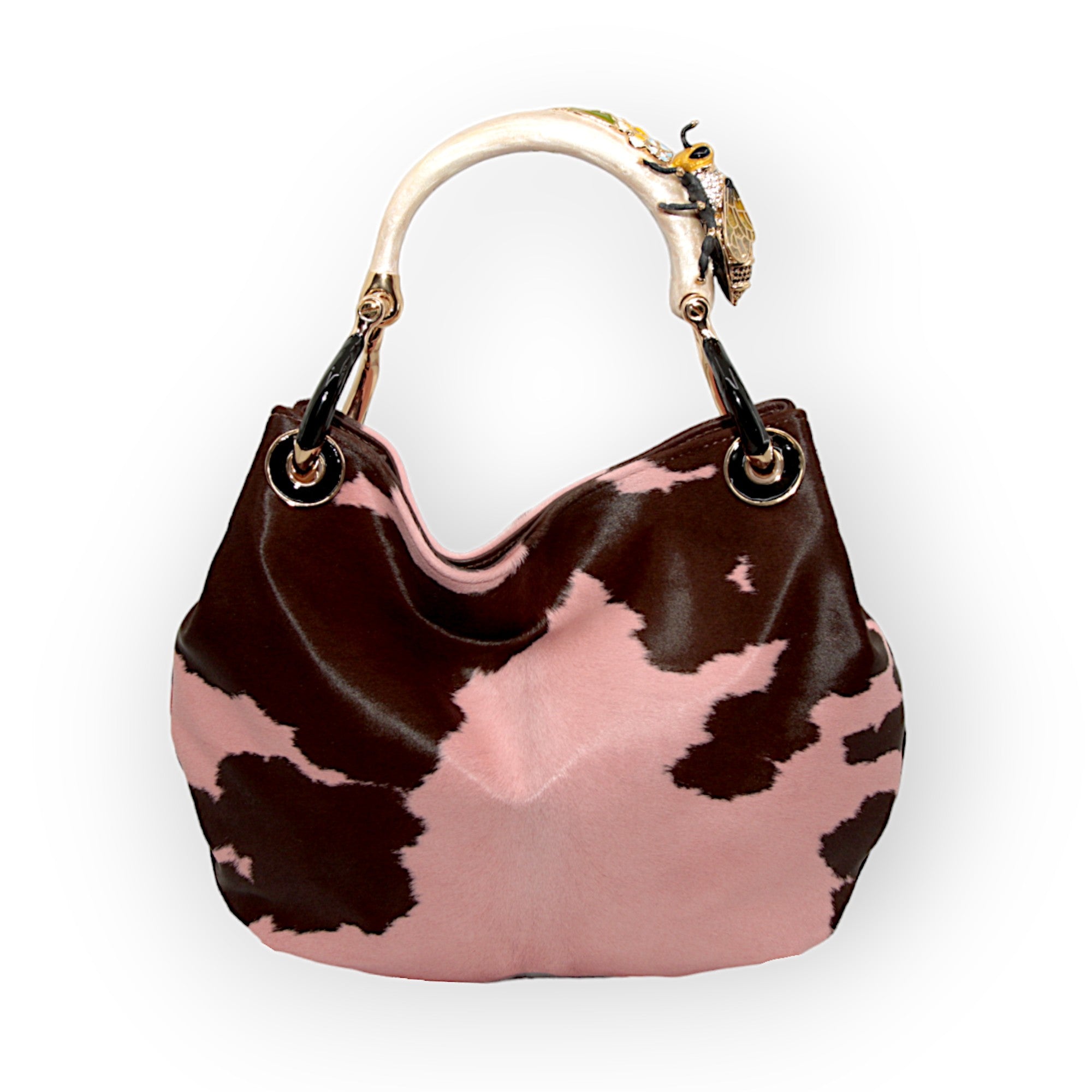 BEE HANDLE SMALL BAG IN PONY-EFFECT LEATHER