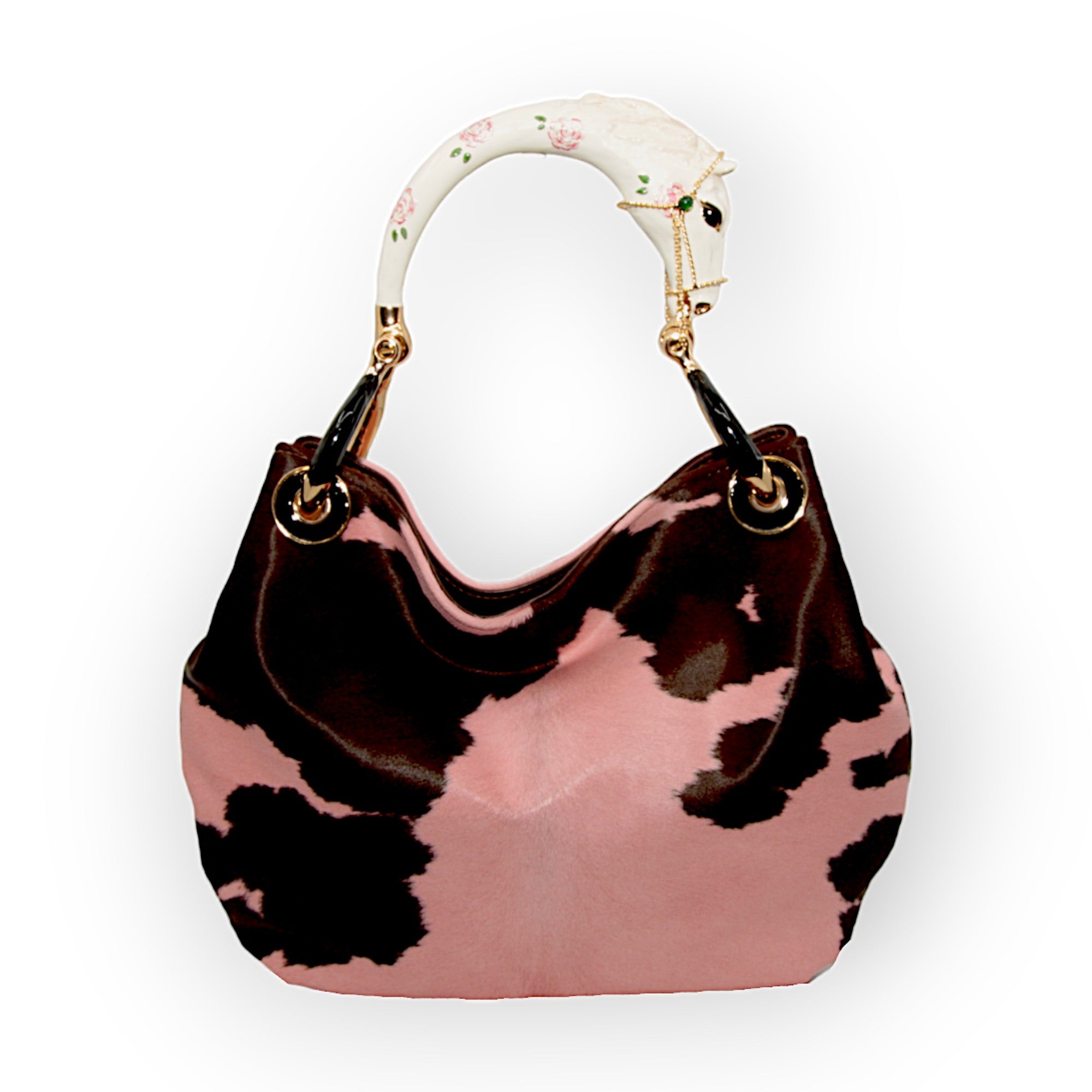 WHITE HORSE SMALL HANDBAG IN PONY-EFFECT LEATHER