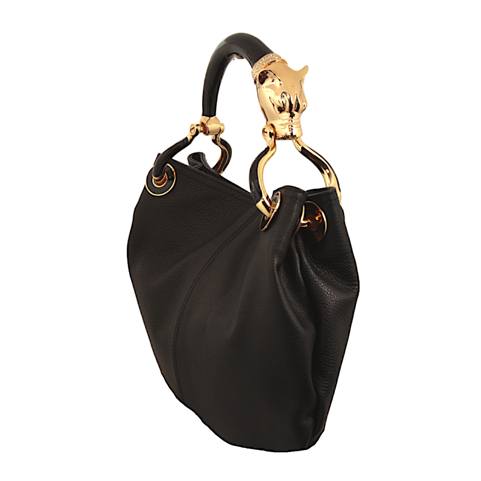 BLACK PANTHER SMALL HANDBAG IN BLACK HIGHT QUALITY LEATHER