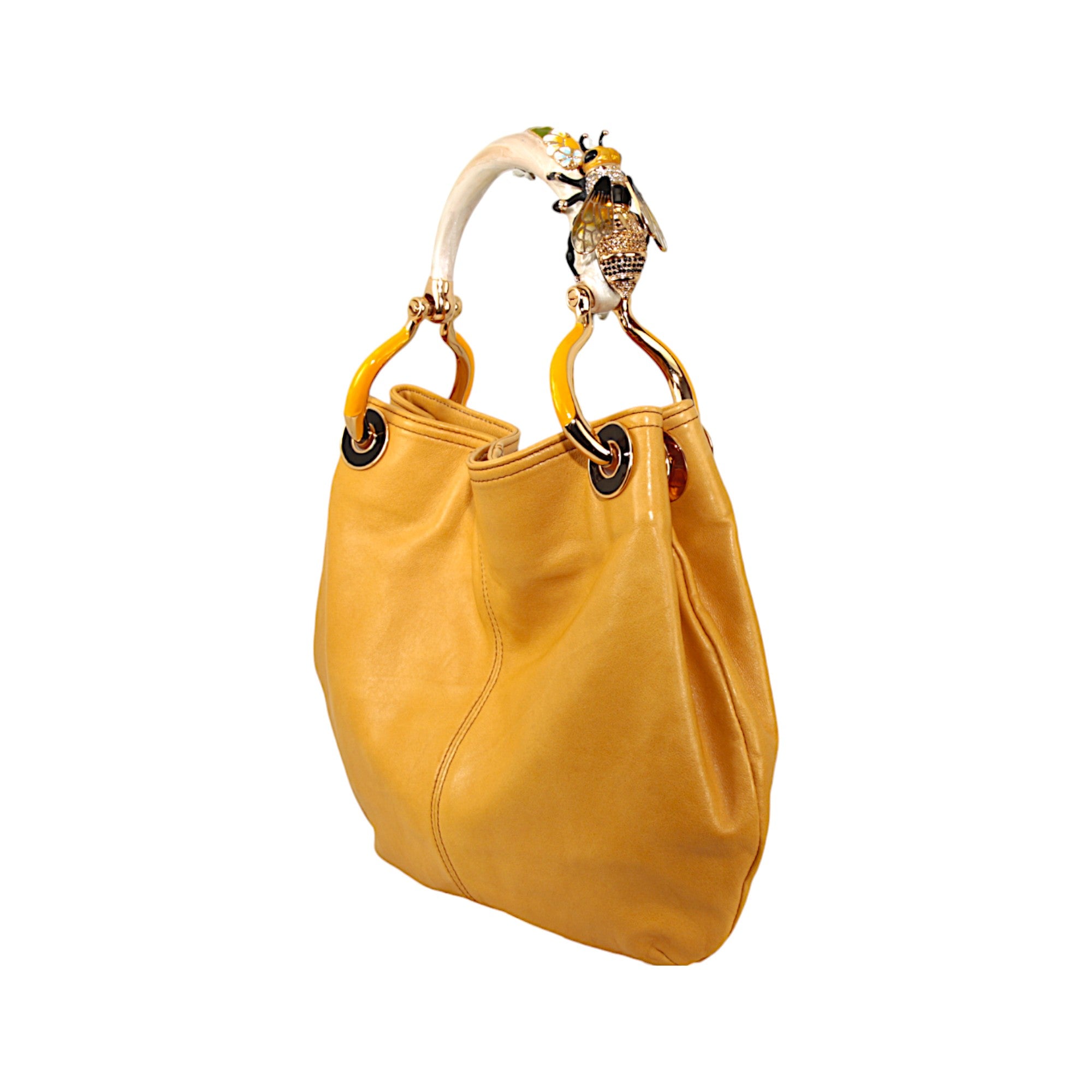 BEE SMALL HANDBAG IN HIGHT QUALITY YELLOW LEATHER