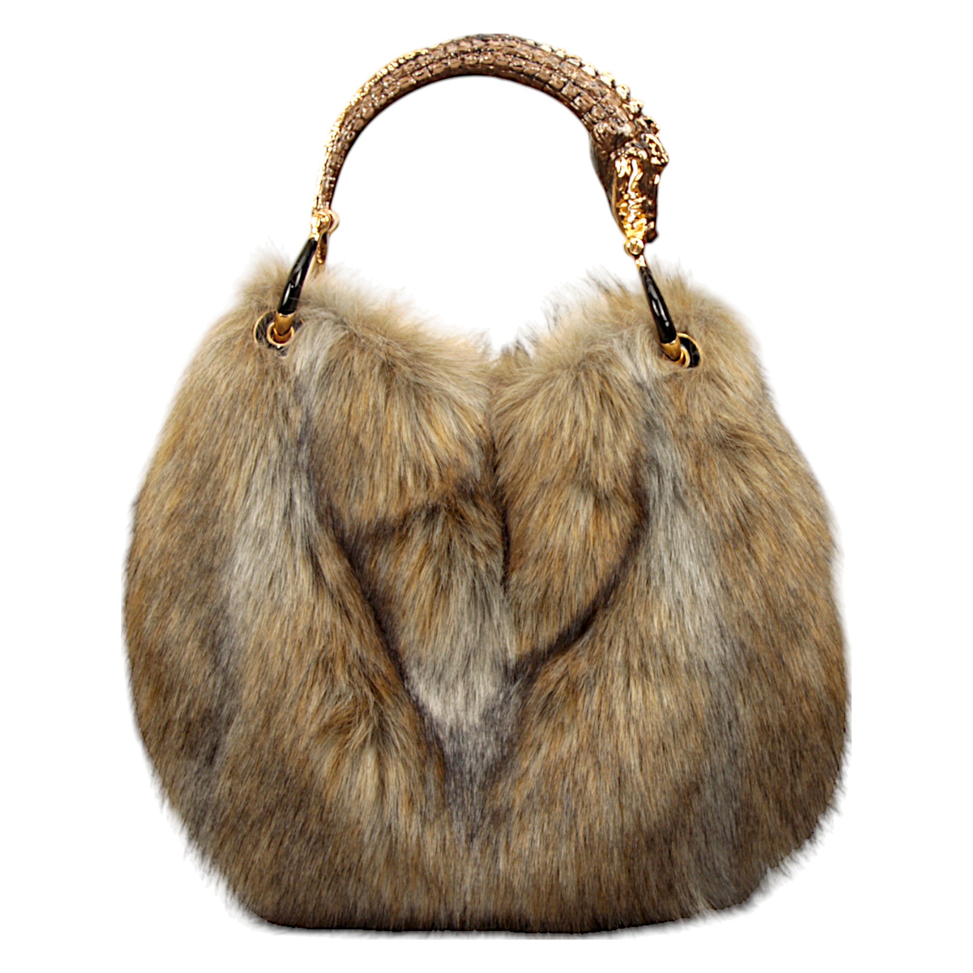 CROCODILE WITH FAUX FUR CLASSIC BAG