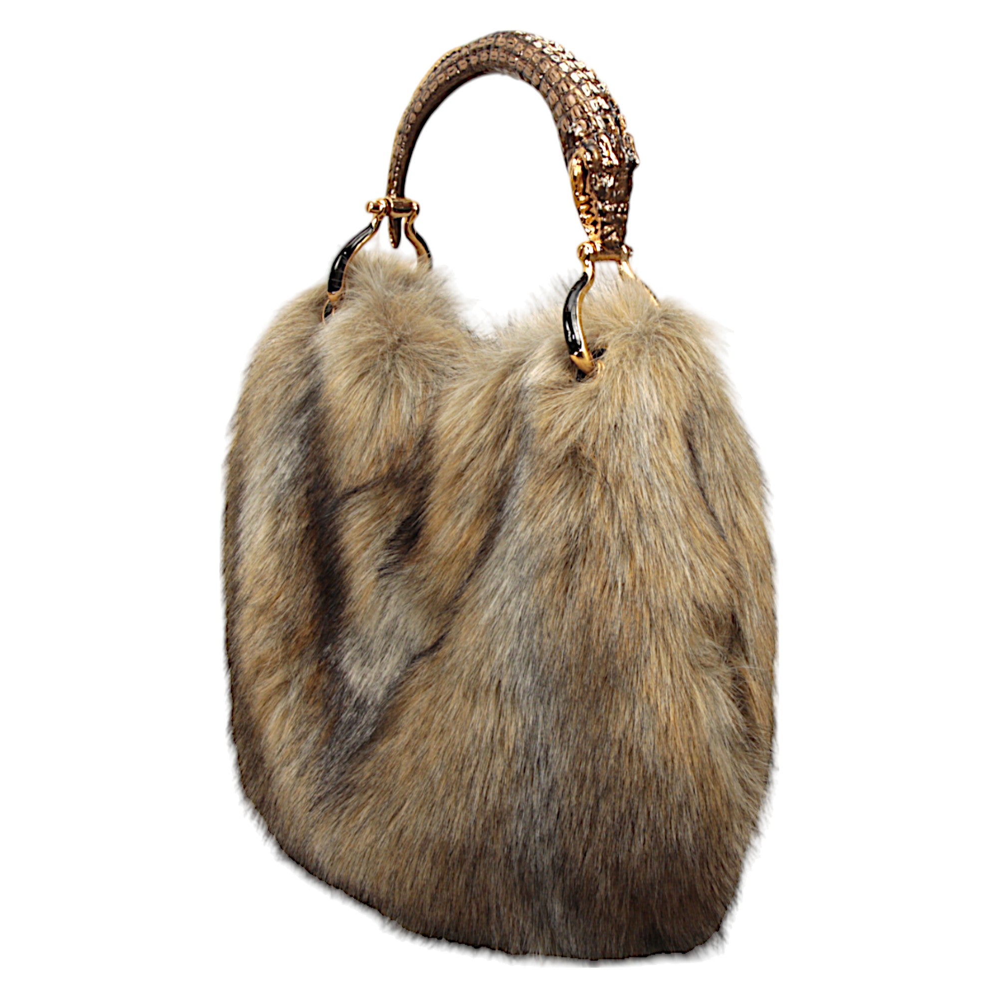 CROCODILE WITH FAUX FUR CLASSIC BAG