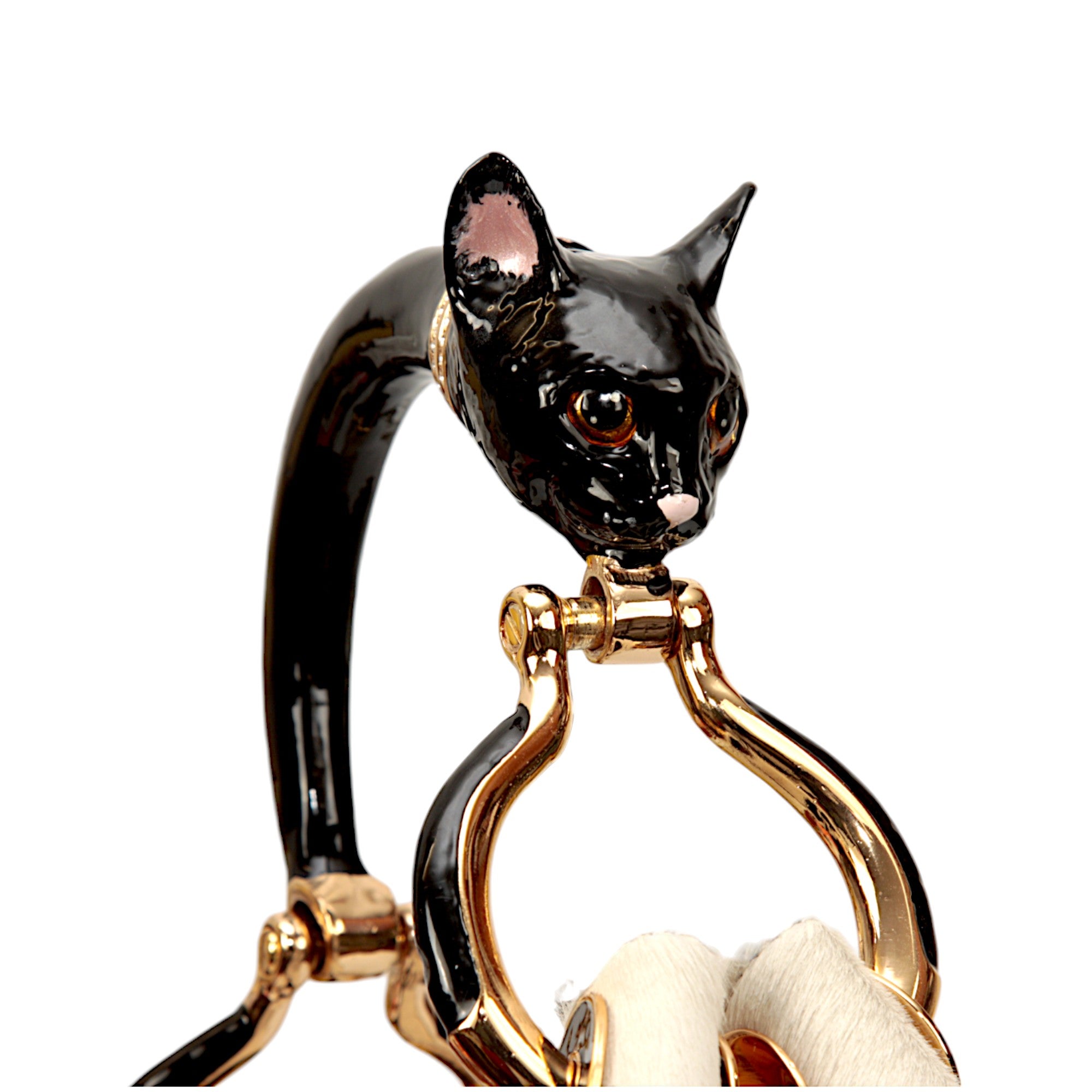 BLACK CAT SMALL HANDBAG IN PONY-EFFECT LEATHER