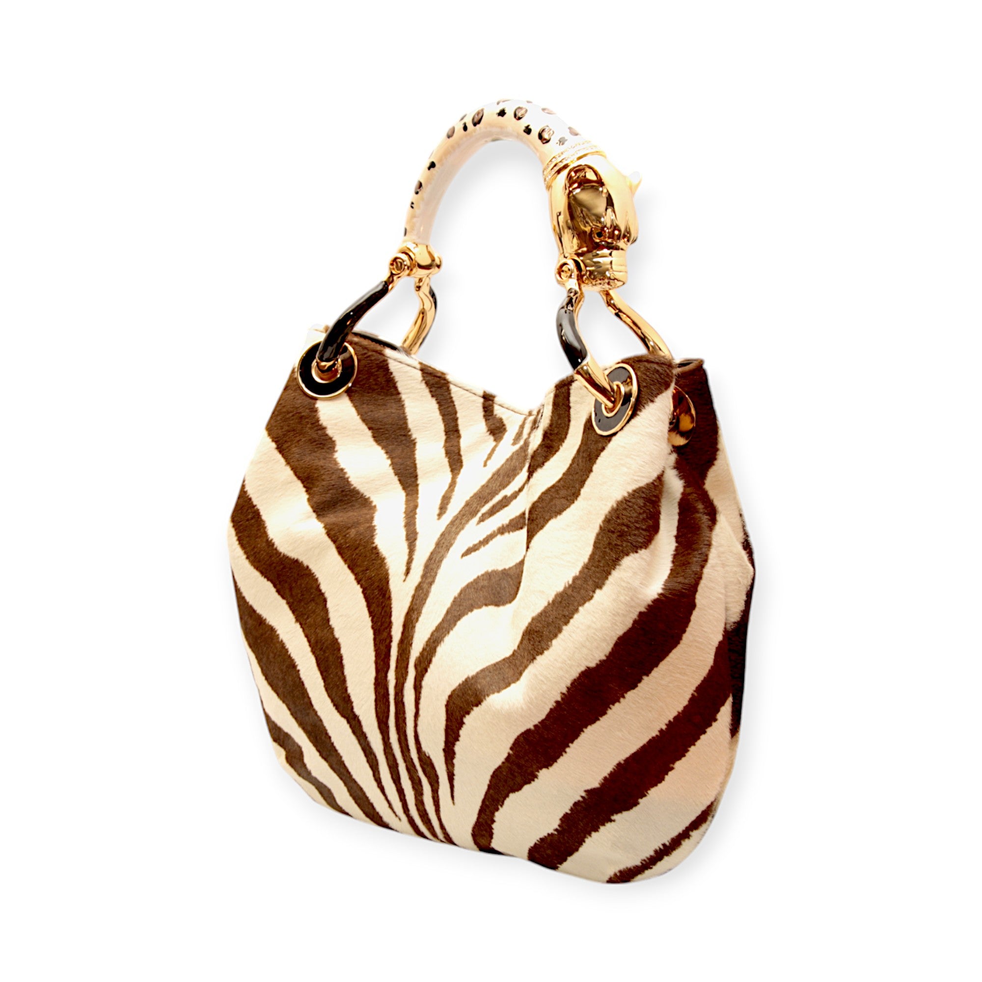 LEOPARD SMALL HANDBAG IN PONY-EFFECT LEATHER