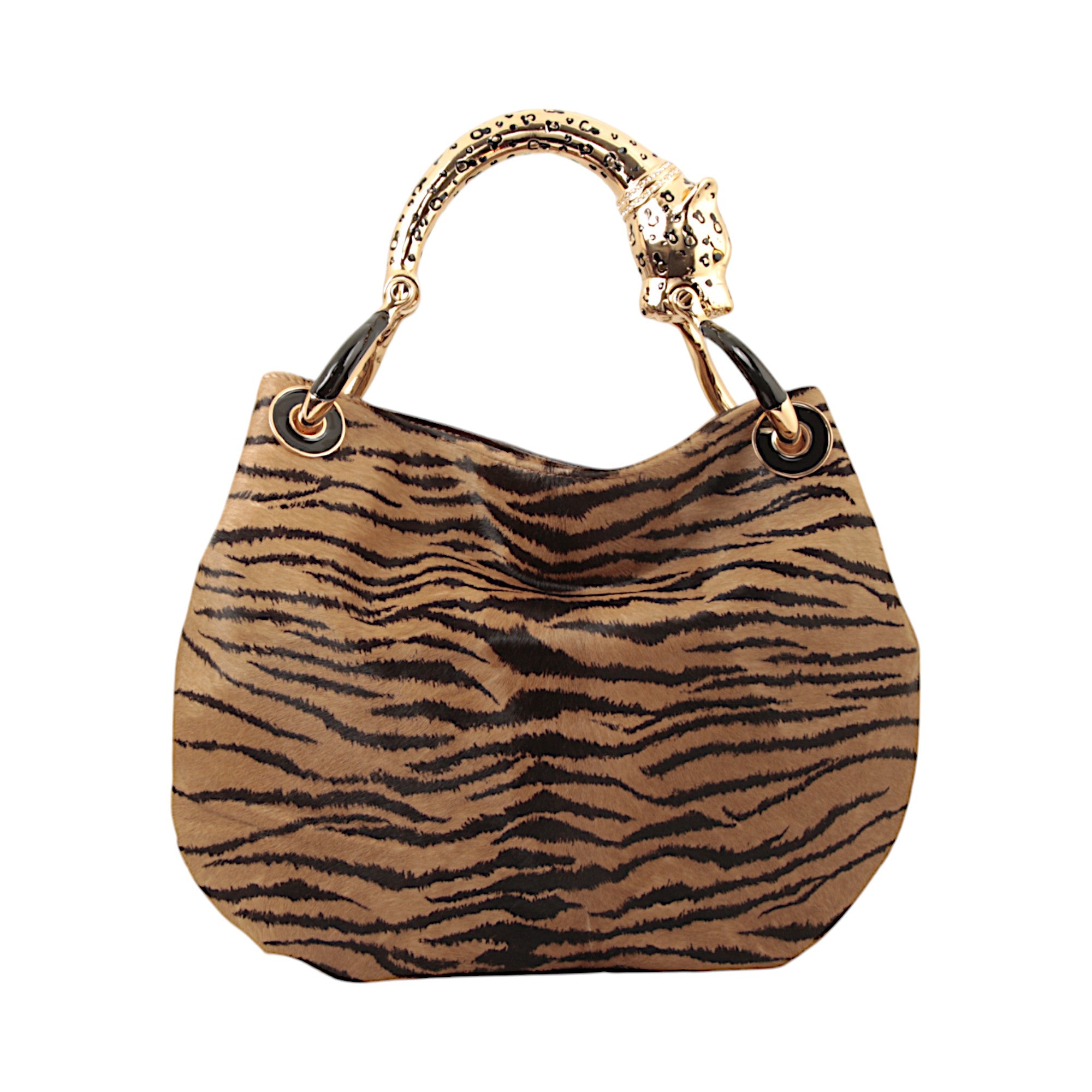 JAGUAR SMALL HANDBAG IN PONY-EFFECT PRINTED LEATHER