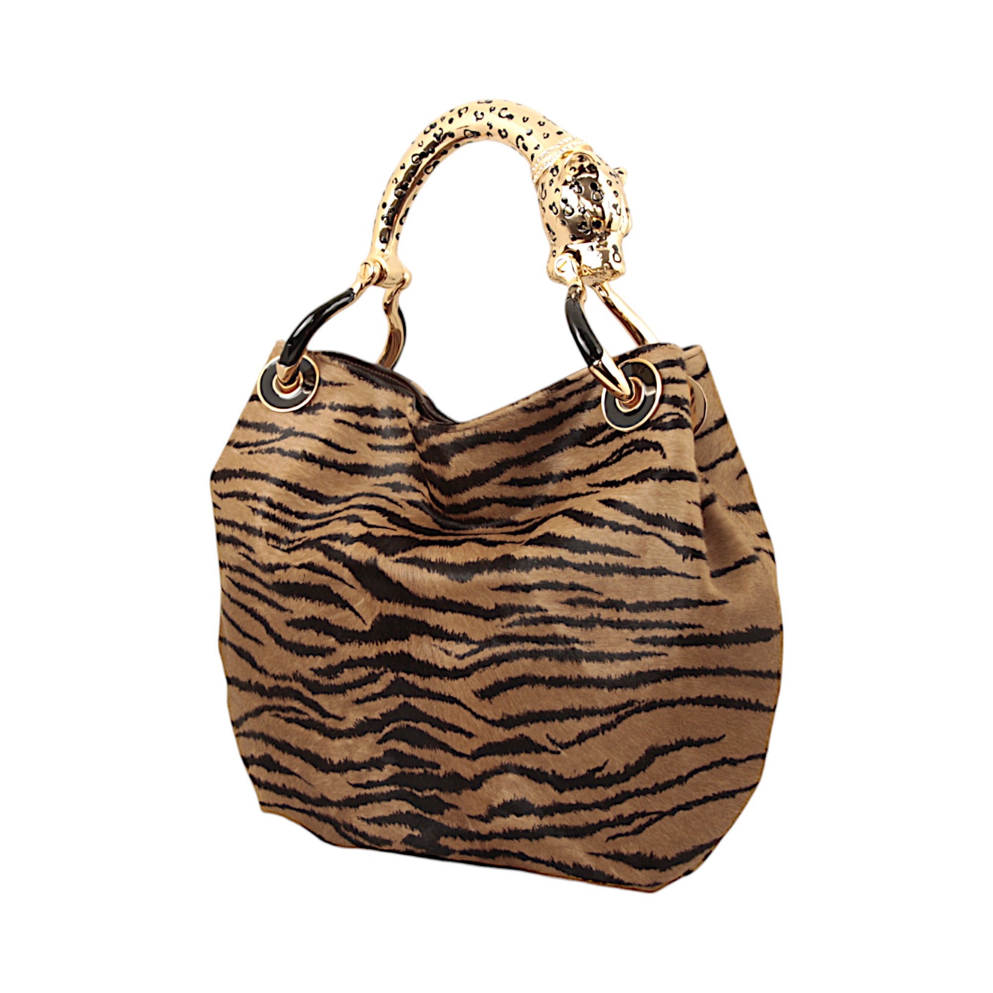 JAGUAR SMALL HANDBAG IN PONY-EFFECT PRINTED LEATHER