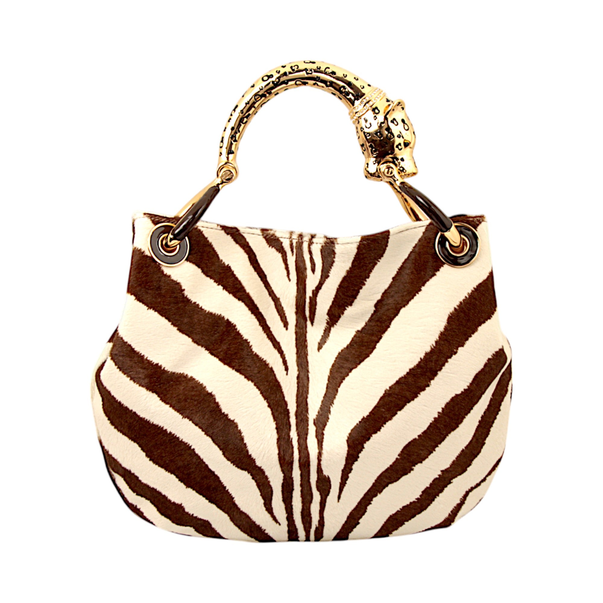 JAGUAR SMALL HANDBAG IN PONY-EFFECT PRINTED LEATHER