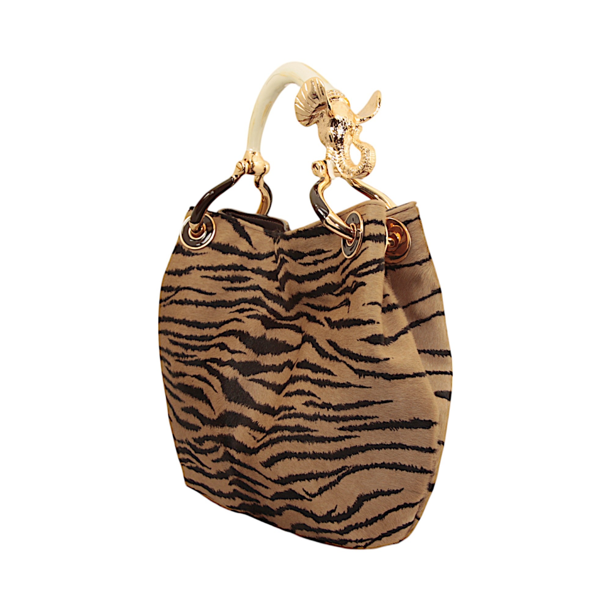 ELEPHANT SMALL HANDBAG IN PONY-EFFECT LEATHER