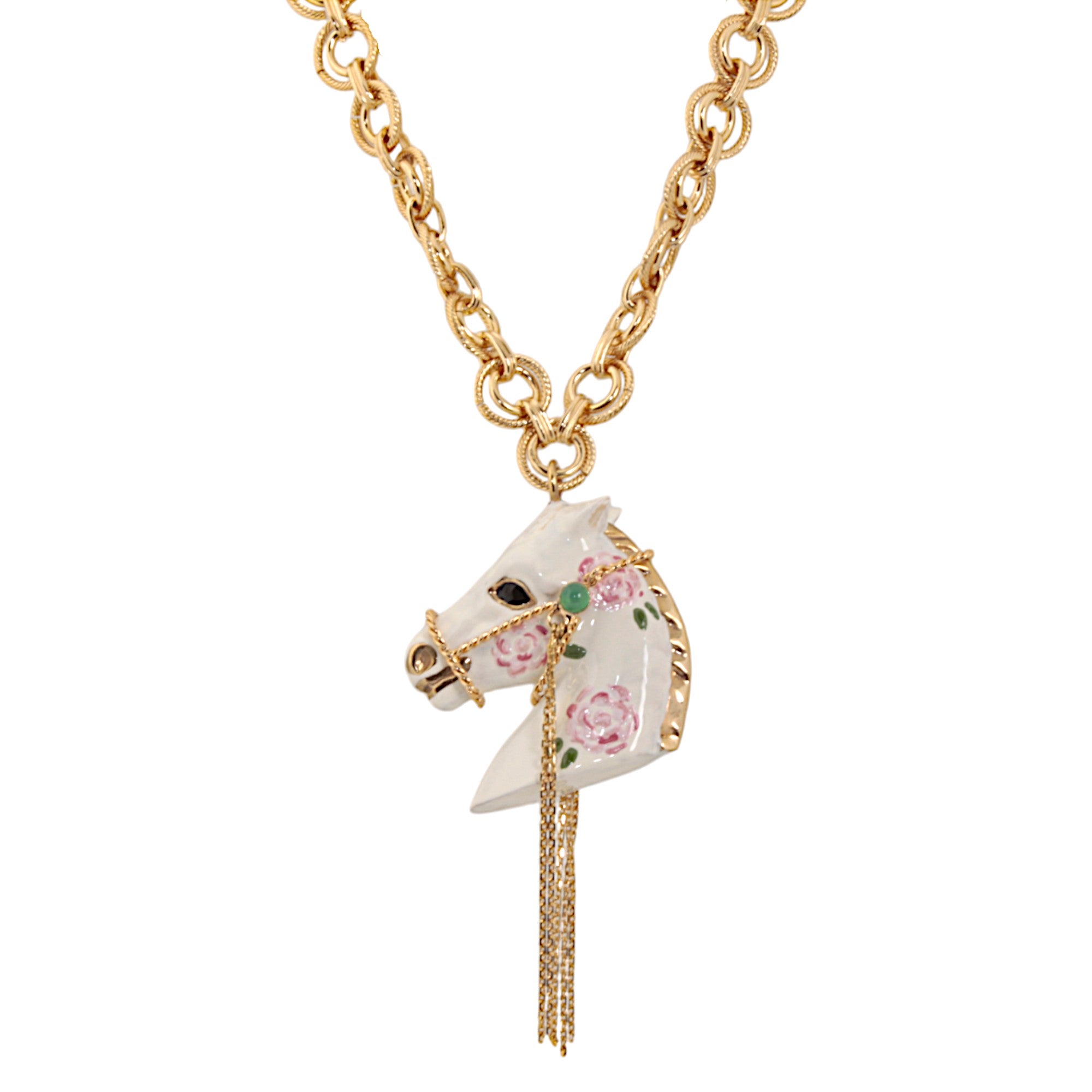 WHITE HORSE NECKLACE