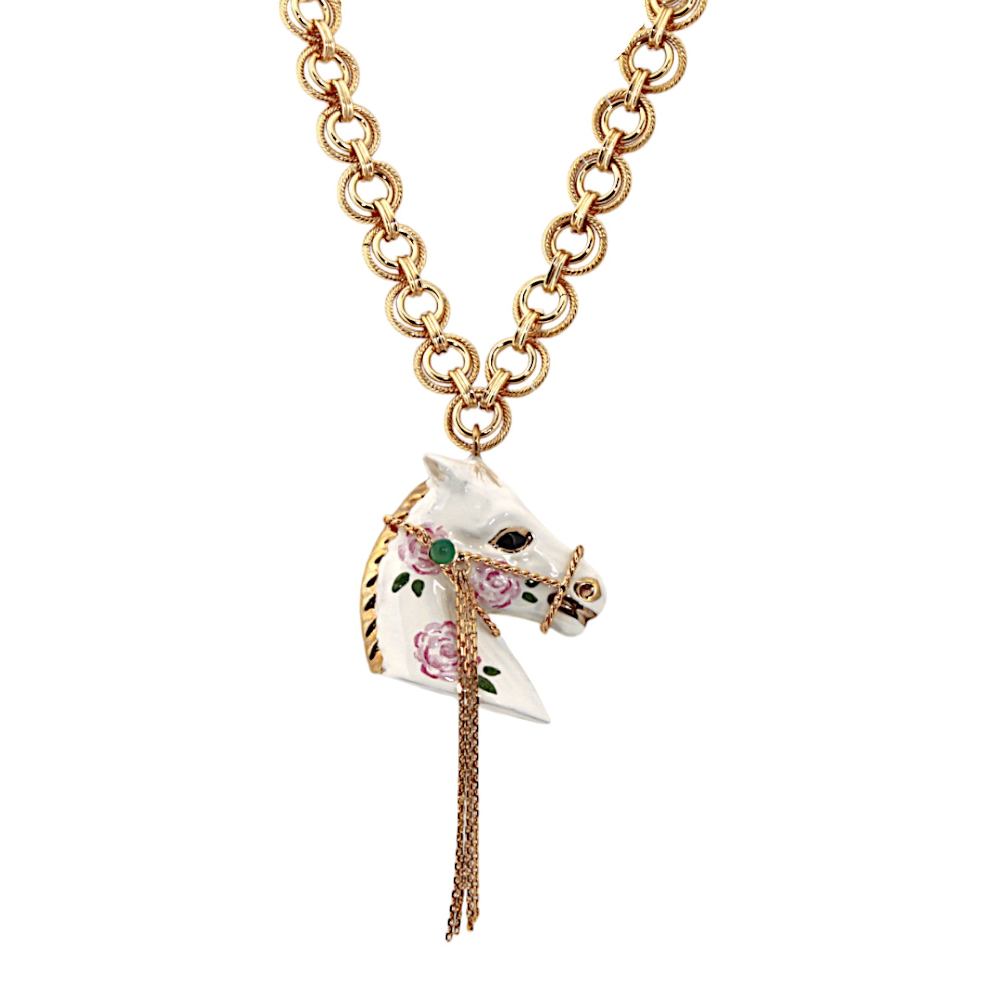 WHITE HORSE NECKLACE